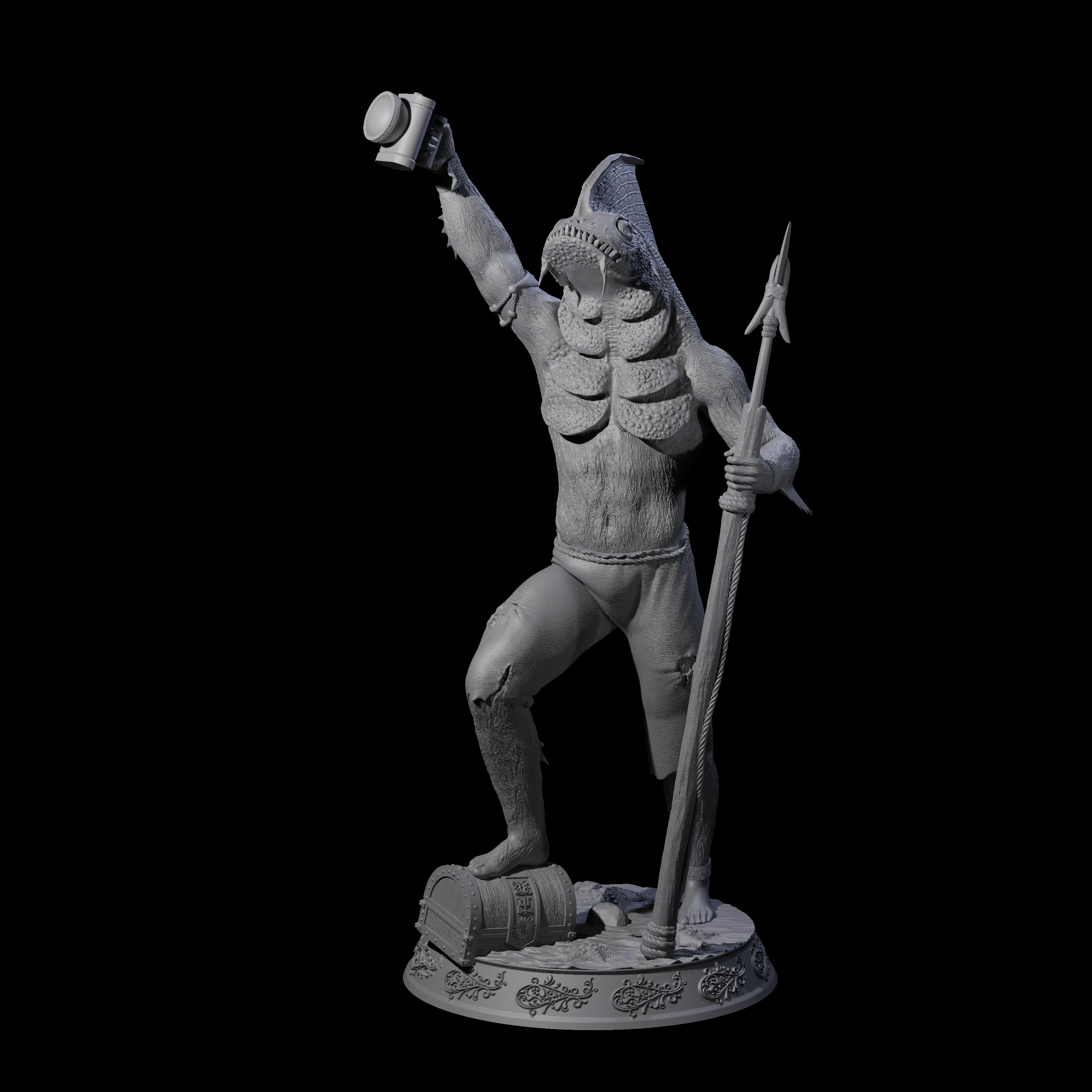 Despairing Deep One C Miniature for Dungeons and Dragons, Pathfinder or other TTRPGs