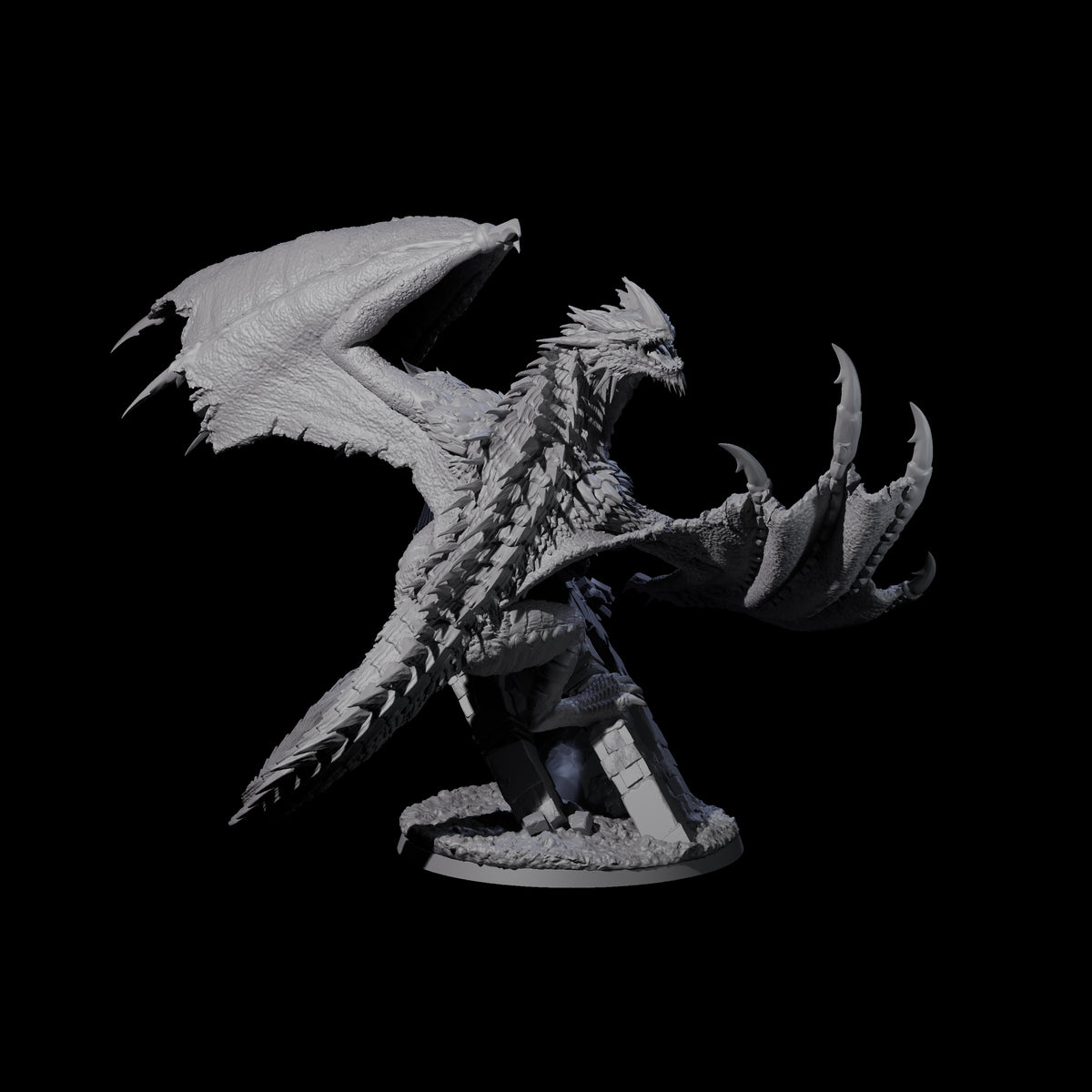 Destroying Chromatic Dragon Miniature for Dungeons and Dragons, Pathfinder or other TTRPGs