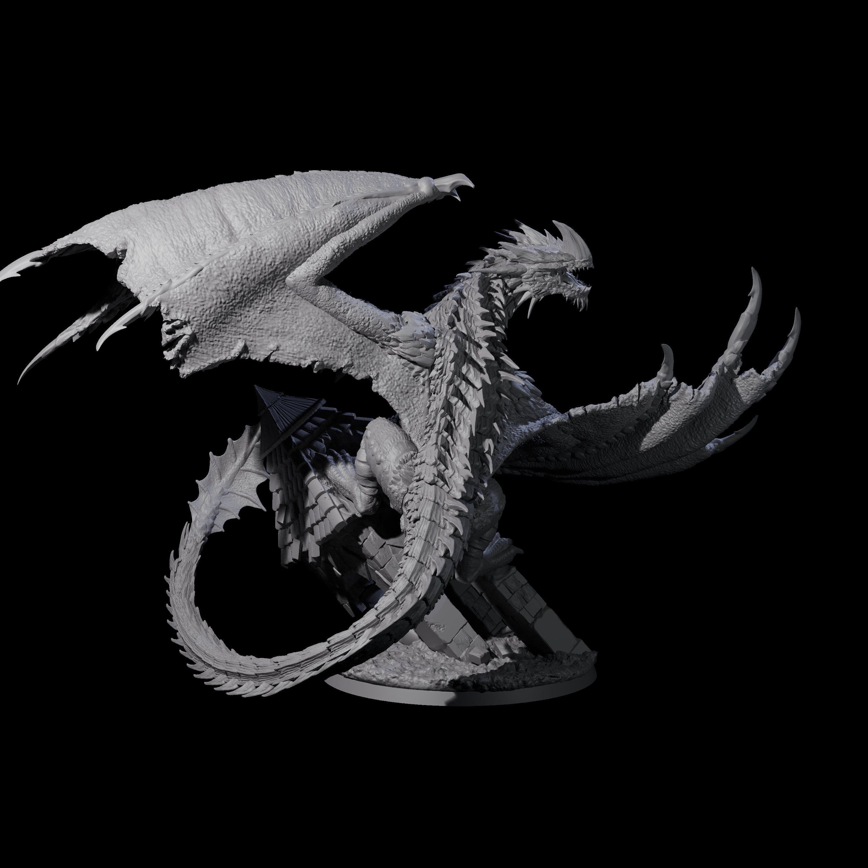 Destroying Chromatic Dragon Miniature for Dungeons and Dragons, Pathfinder or other TTRPGs