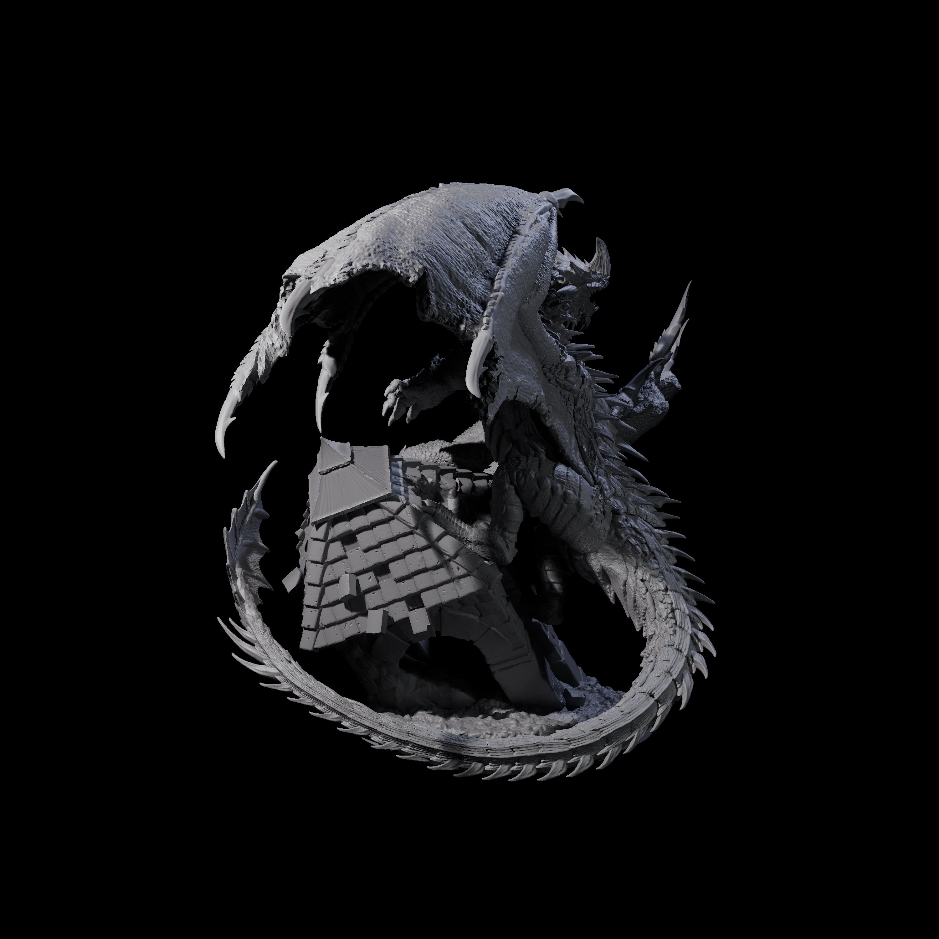 Destroying Chromatic Dragon Miniature for Dungeons and Dragons, Pathfinder or other TTRPGs