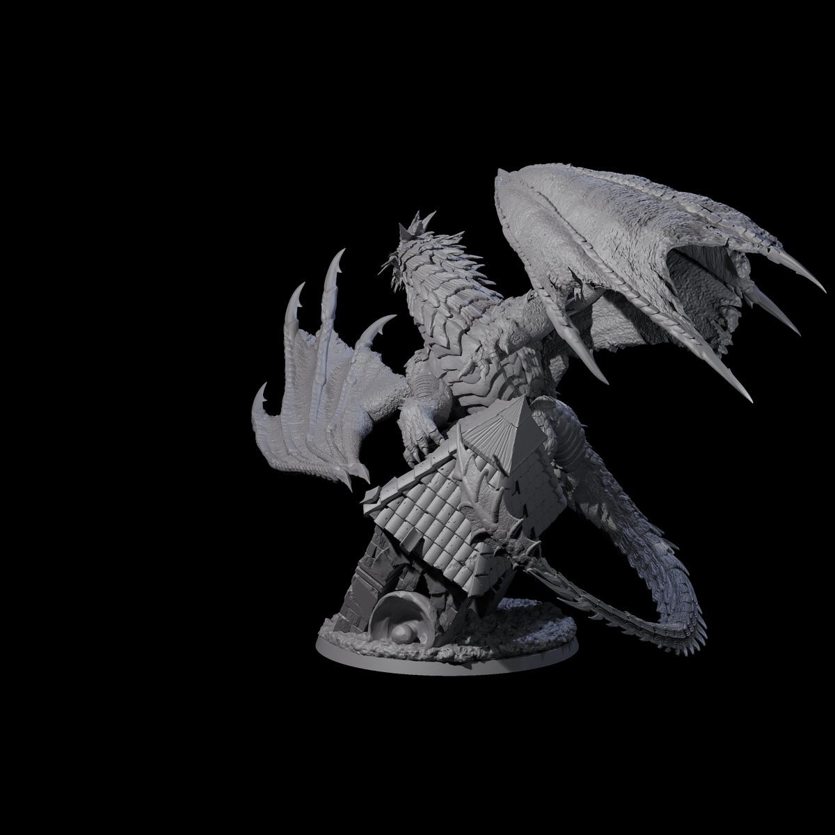 Destroying Chromatic Dragon Miniature for Dungeons and Dragons, Pathfinder or other TTRPGs