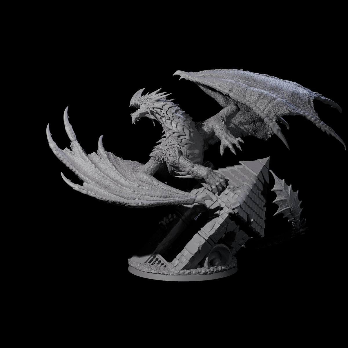 Destroying Chromatic Dragon Miniature for Dungeons and Dragons, Pathfinder or other TTRPGs