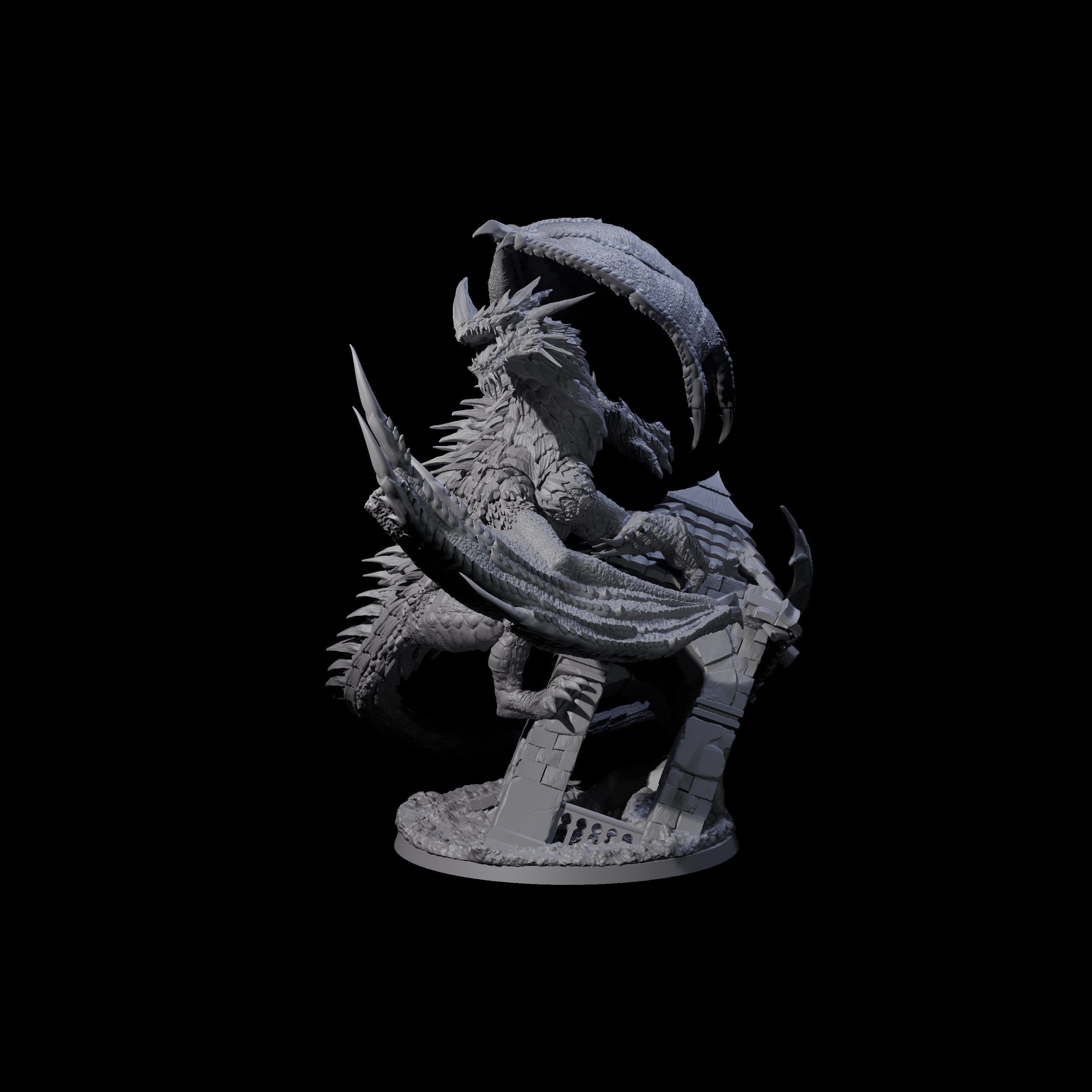 Destroying Chromatic Dragon Miniature for Dungeons and Dragons, Pathfinder or other TTRPGs