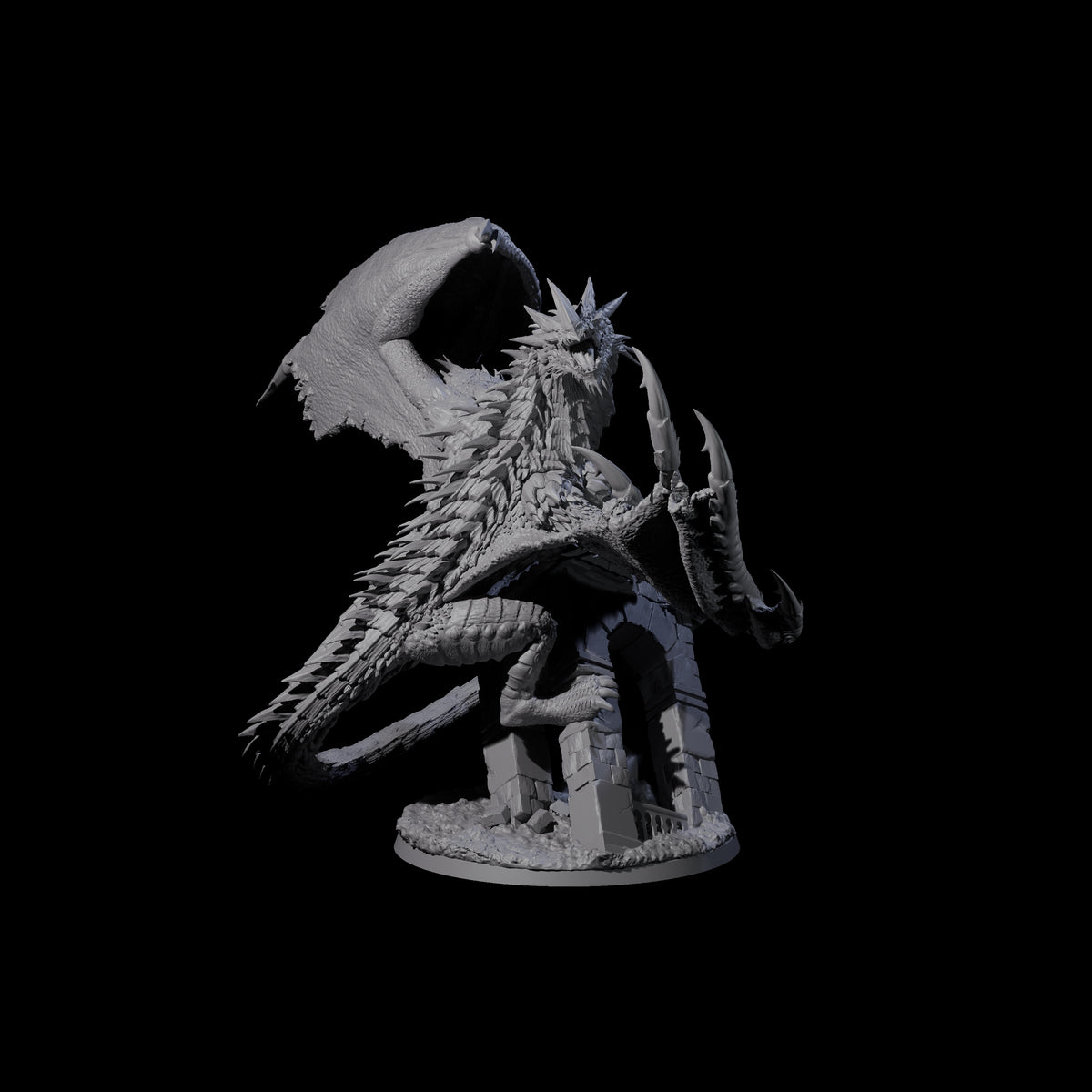 Destroying Chromatic Dragon Miniature for Dungeons and Dragons, Pathfinder or other TTRPGs