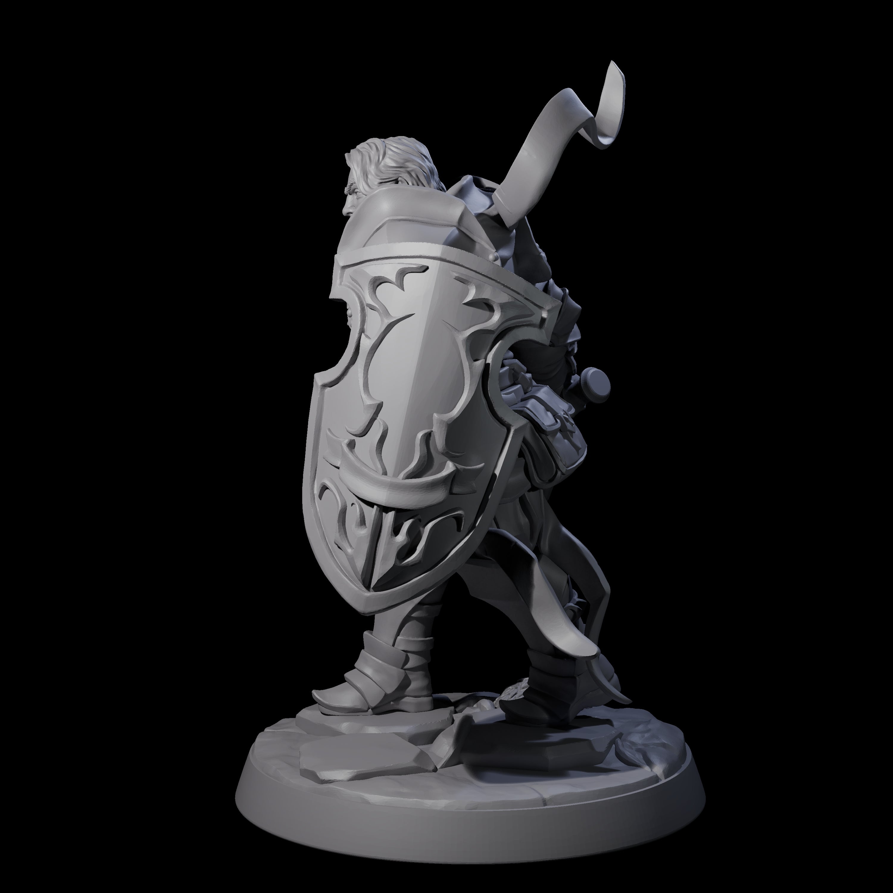 Determined Frowning Paladin Miniature for Dungeons and Dragons, Pathfinder or other TTRPGs