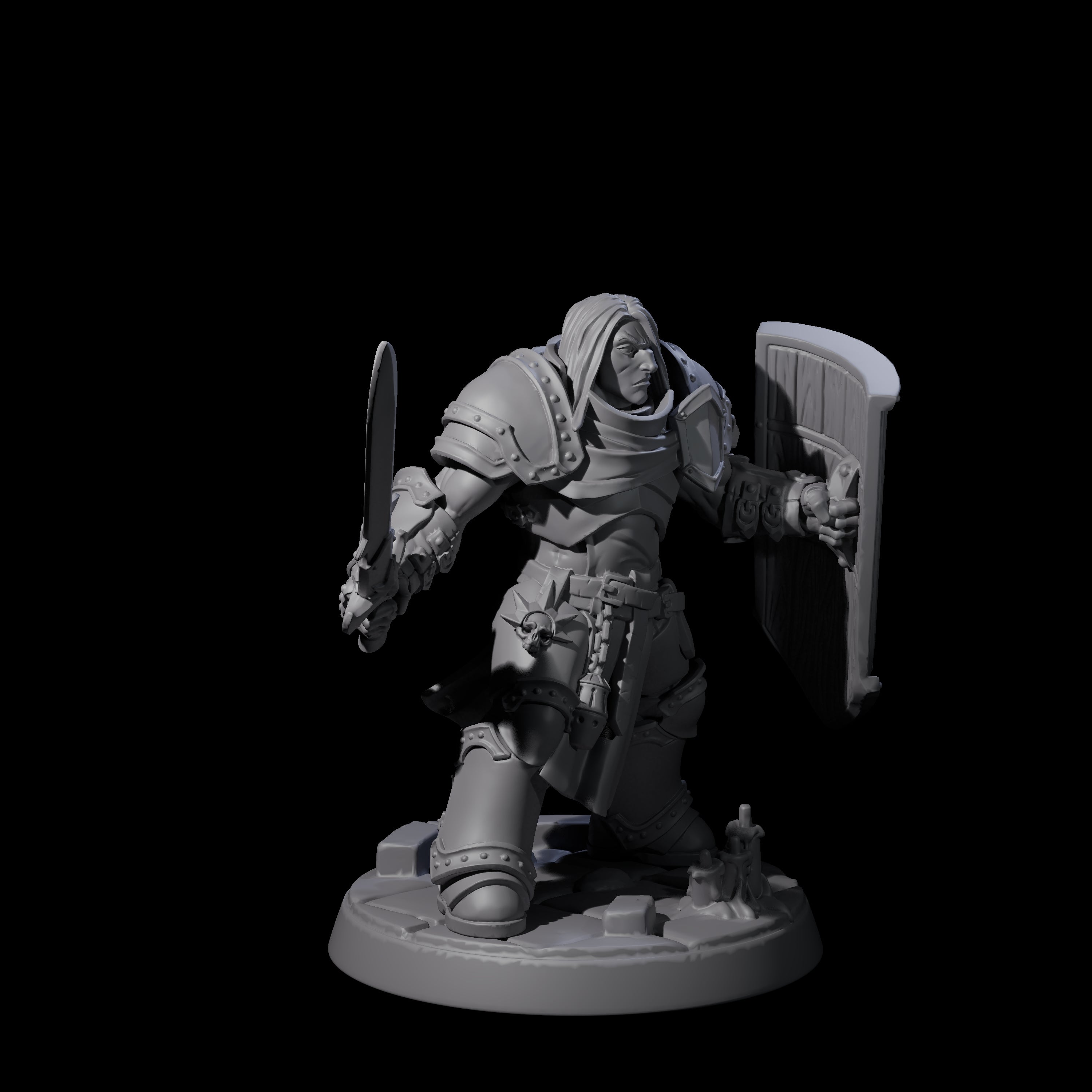 Determined Paladin Warrior A Miniature for Dungeons and Dragons, Pathfinder or other TTRPGs