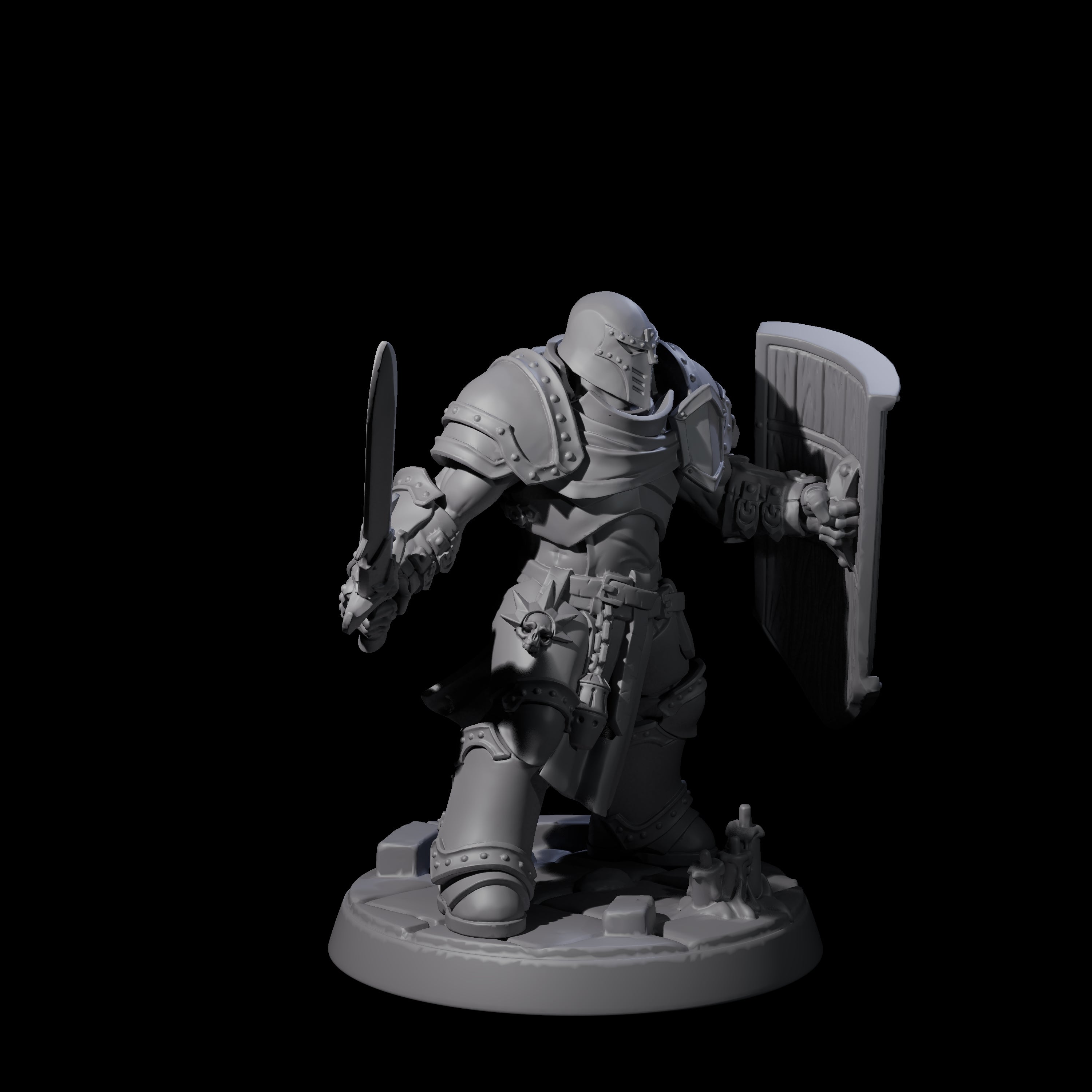 Determined Paladin Warrior A Miniature for Dungeons and Dragons, Pathfinder or other TTRPGs