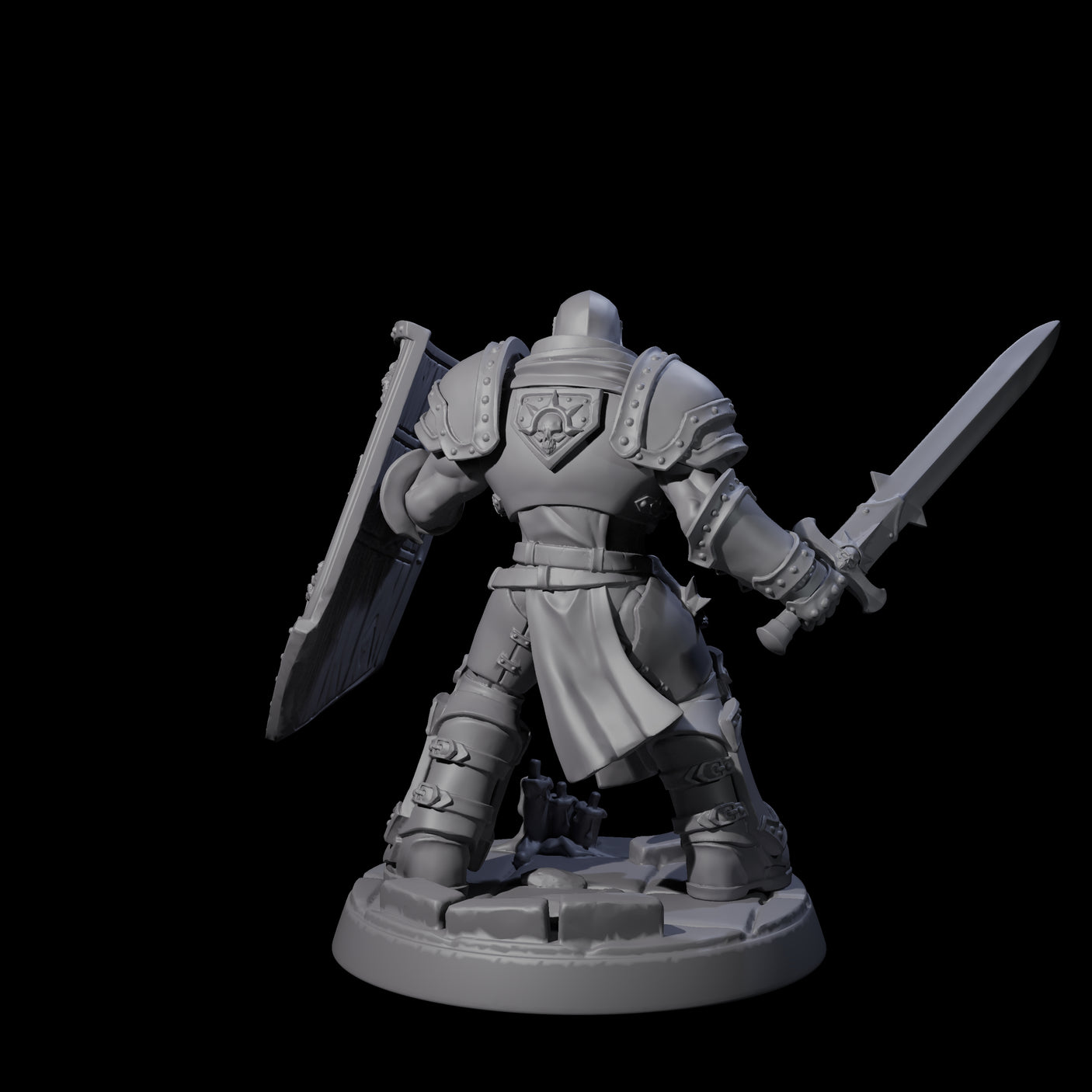 Determined Paladin Warrior A Miniature for Dungeons and Dragons, Pathfinder or other TTRPGs