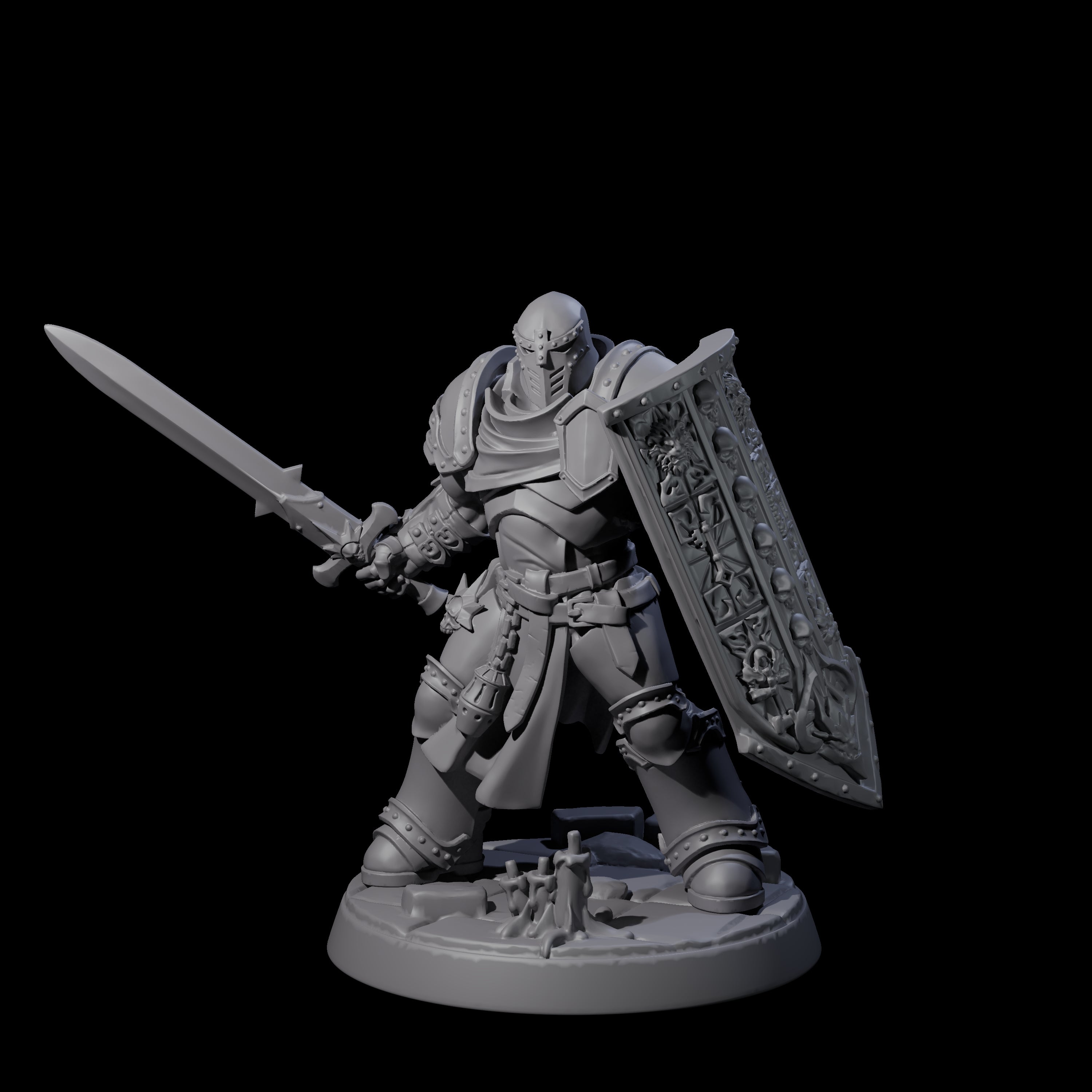 Determined Paladin Warrior A Miniature for Dungeons and Dragons, Pathfinder or other TTRPGs