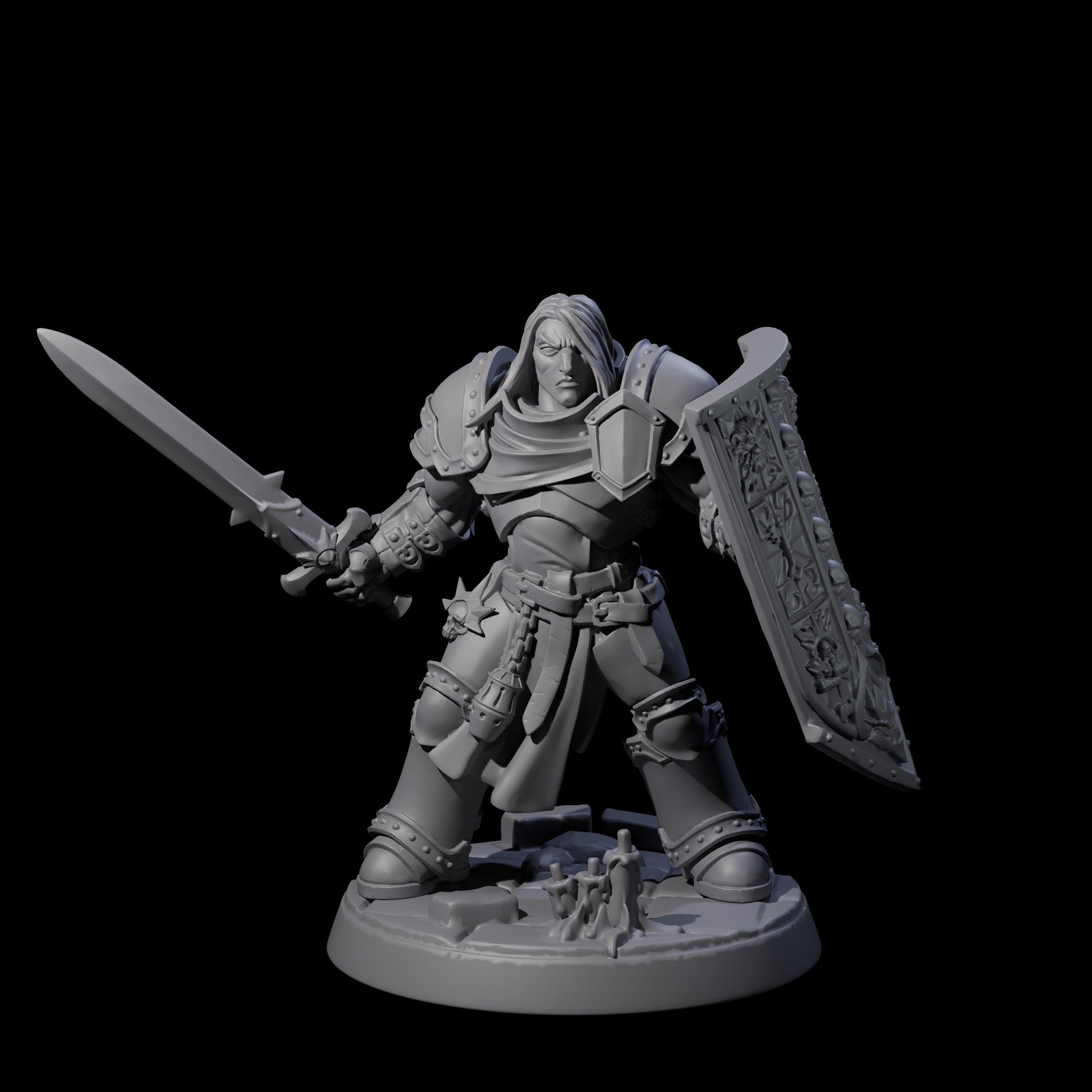 Determined Paladin Warrior A Miniature for Dungeons and Dragons, Pathfinder or other TTRPGs