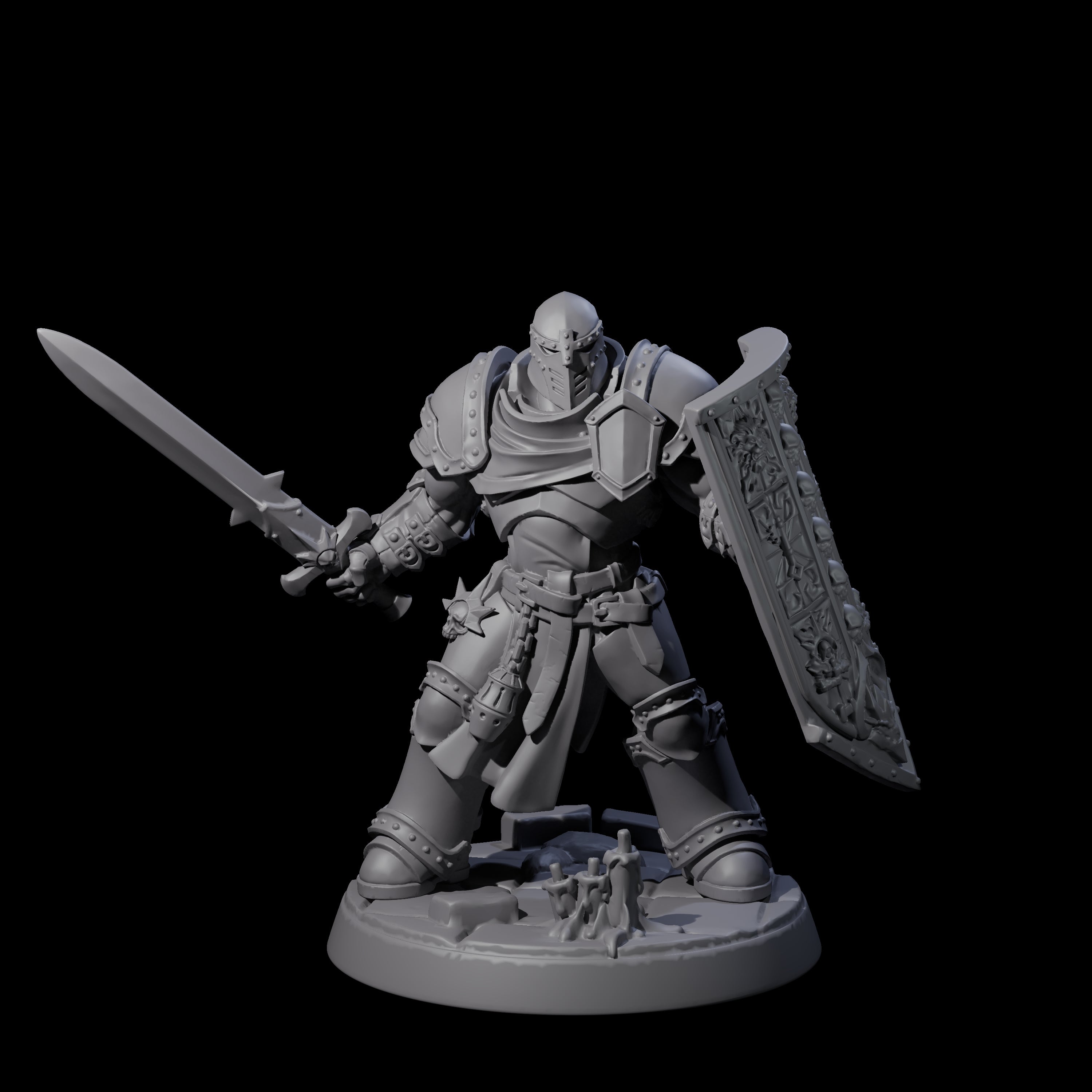 Determined Paladin Warrior A Miniature for Dungeons and Dragons, Pathfinder or other TTRPGs