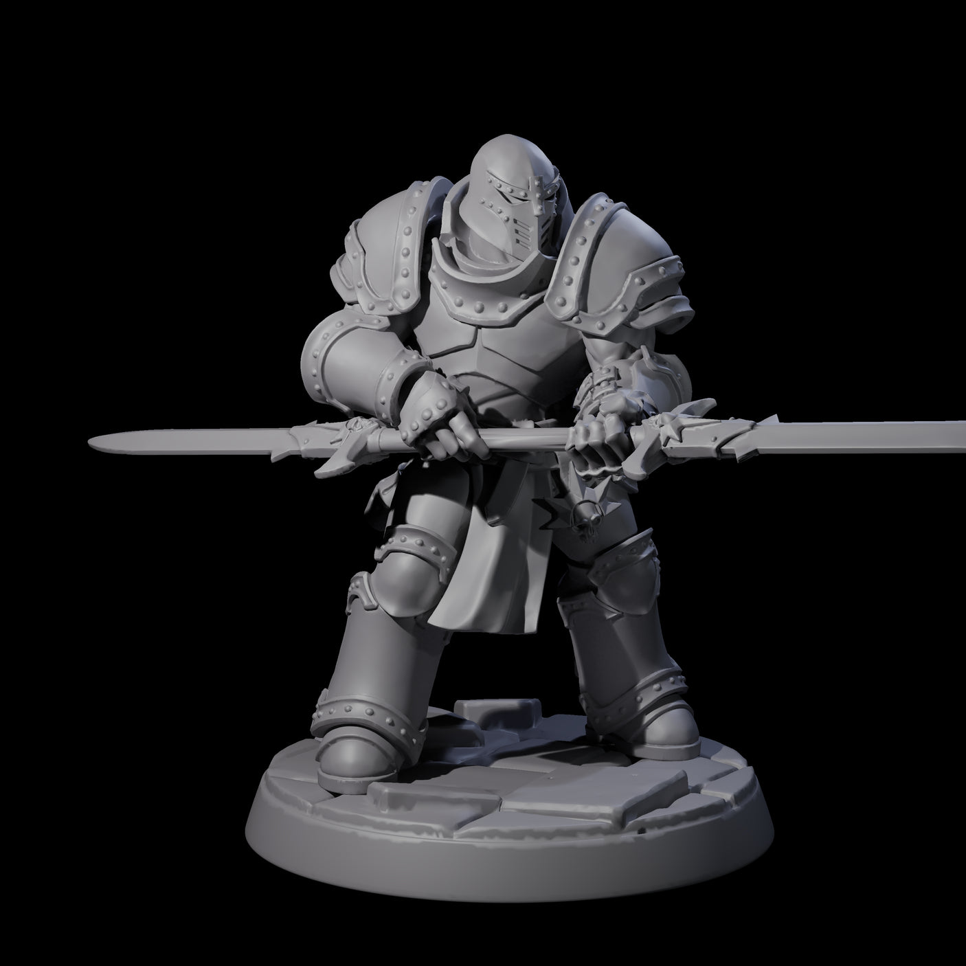 Determined Paladin Warrior B Miniature for Dungeons and Dragons, Pathfinder or other TTRPGs