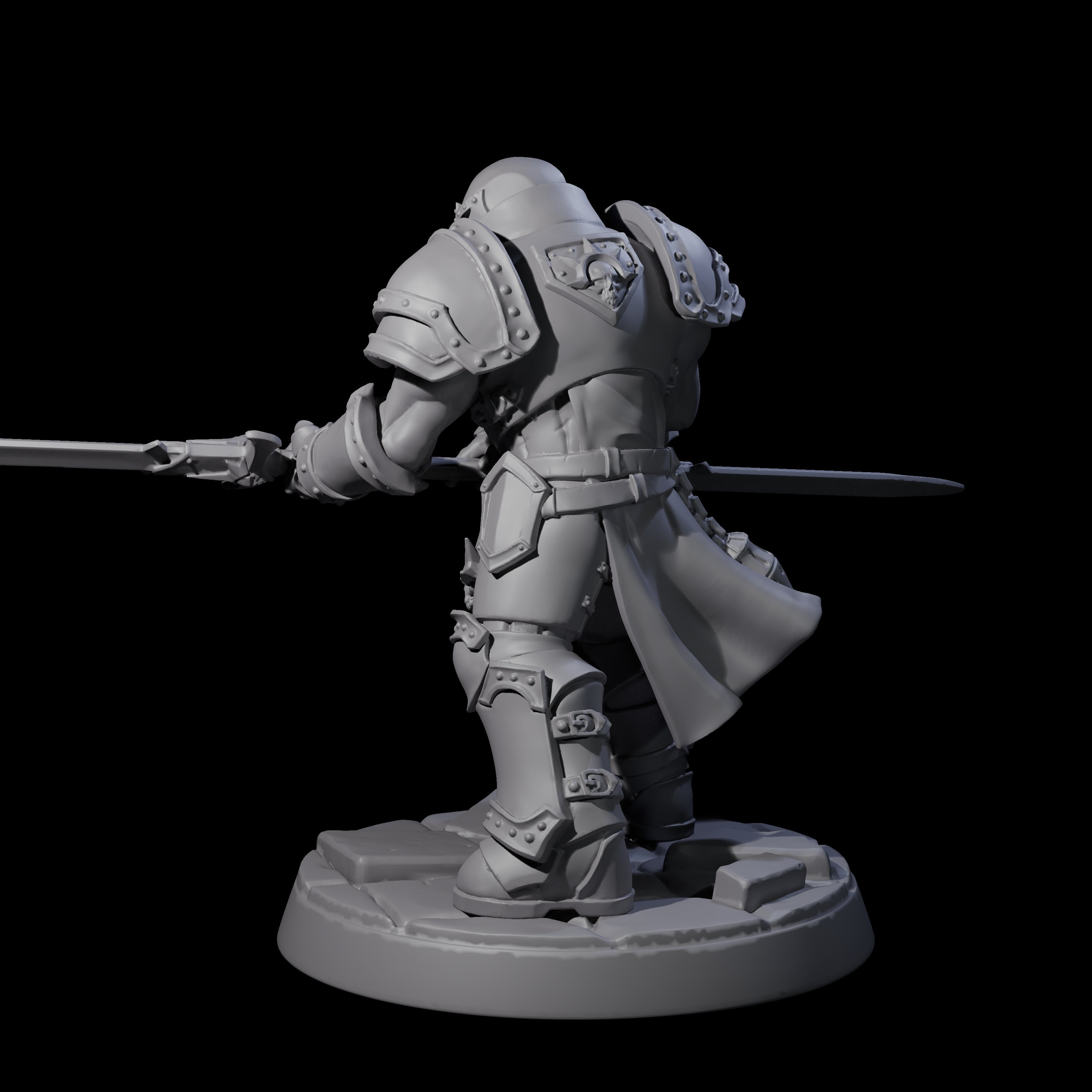 Determined Paladin Warrior B Miniature for Dungeons and Dragons, Pathfinder or other TTRPGs