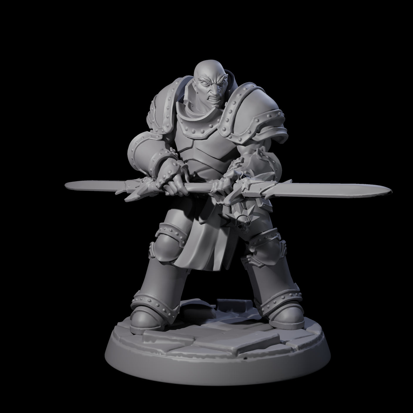 Determined Paladin Warrior B Miniature for Dungeons and Dragons, Pathfinder or other TTRPGs