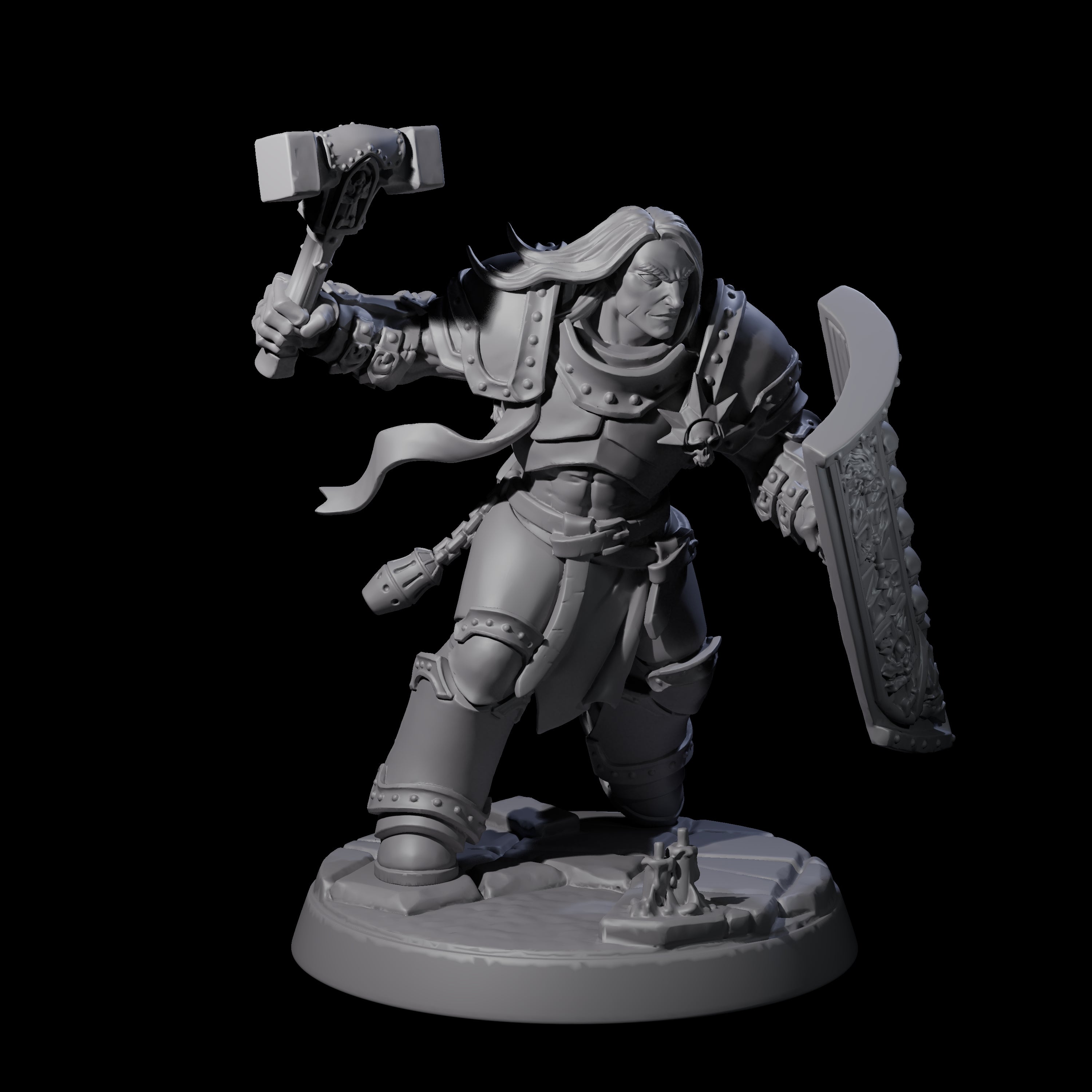 Determined Paladin Warrior C Miniature for Dungeons and Dragons, Pathfinder or other TTRPGs