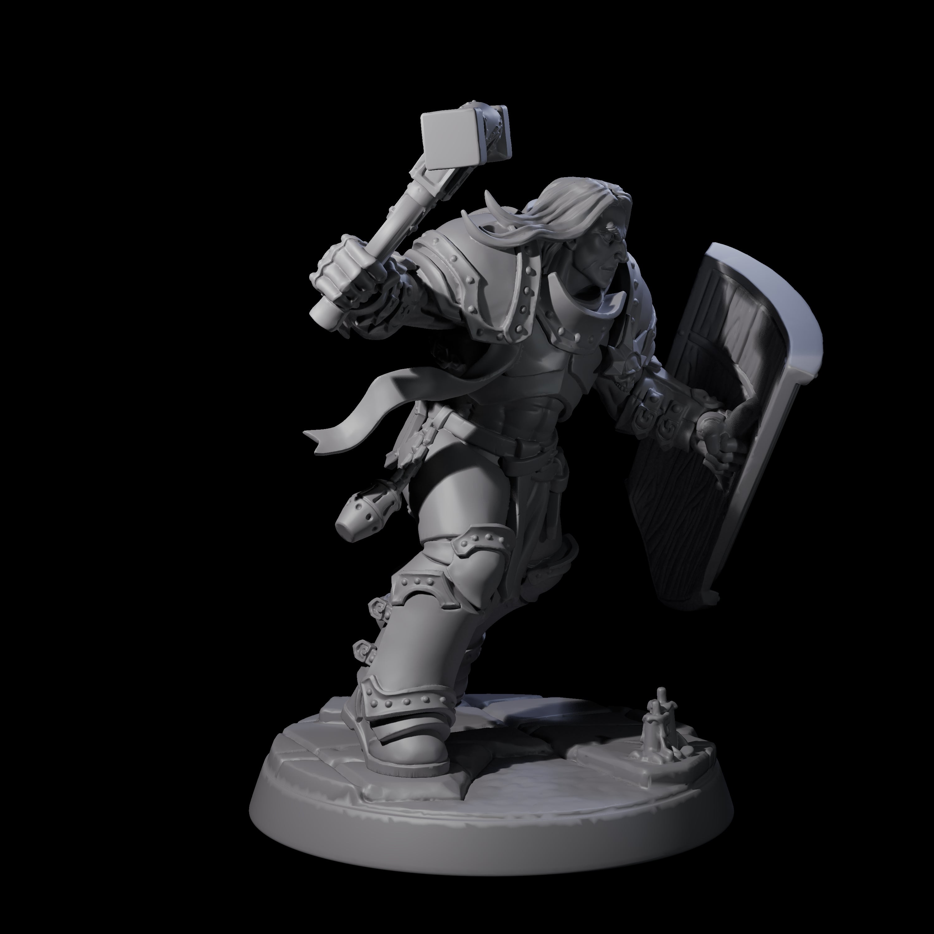 Determined Paladin Warrior C Miniature for Dungeons and Dragons, Pathfinder or other TTRPGs