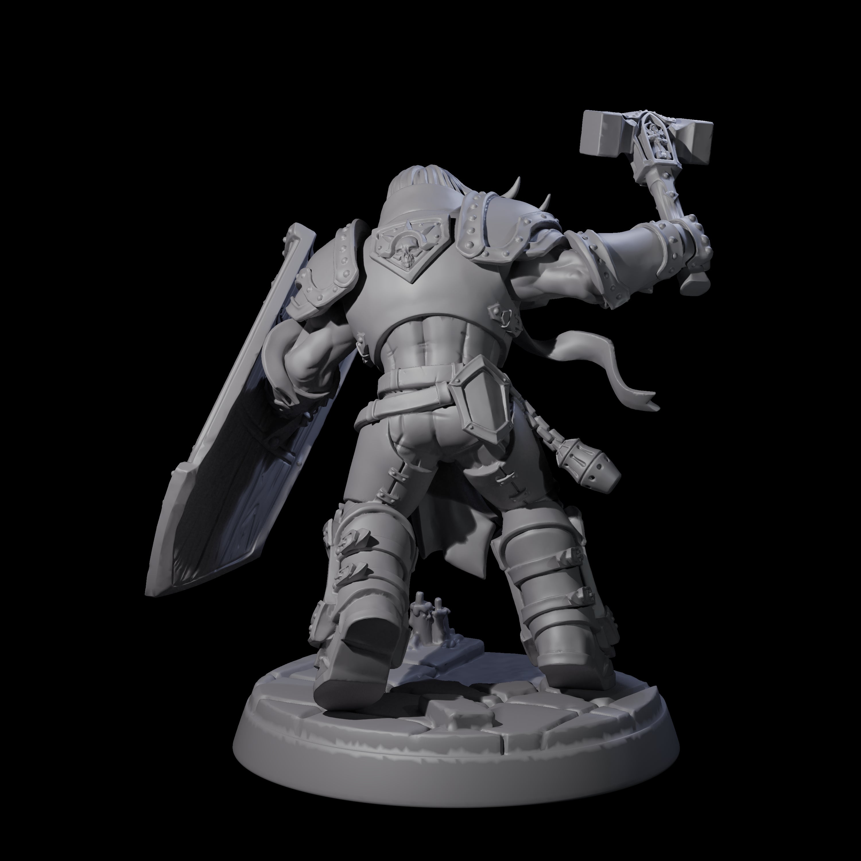Determined Paladin Warrior C Miniature for Dungeons and Dragons, Pathfinder or other TTRPGs