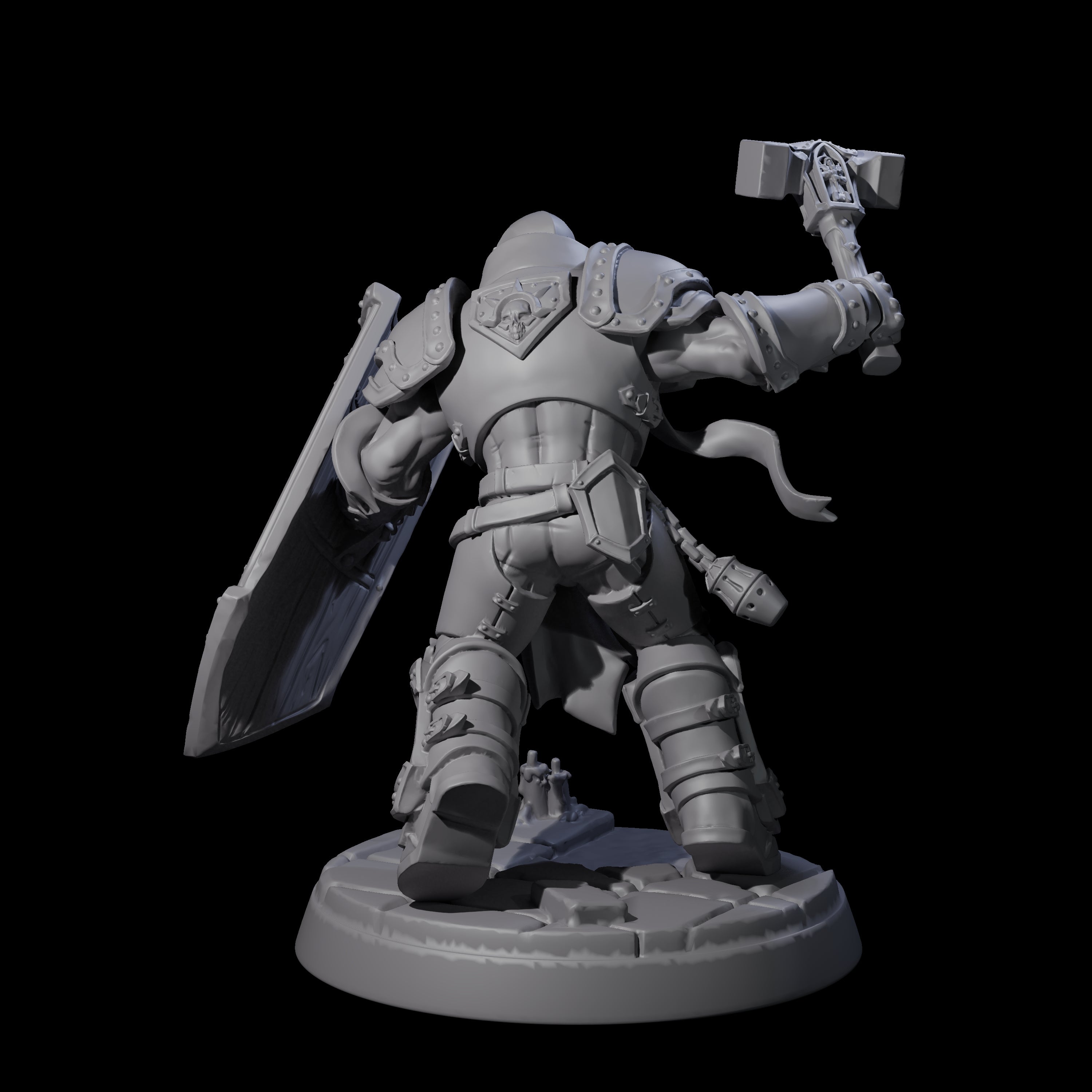 Determined Paladin Warrior C Miniature for Dungeons and Dragons, Pathfinder or other TTRPGs