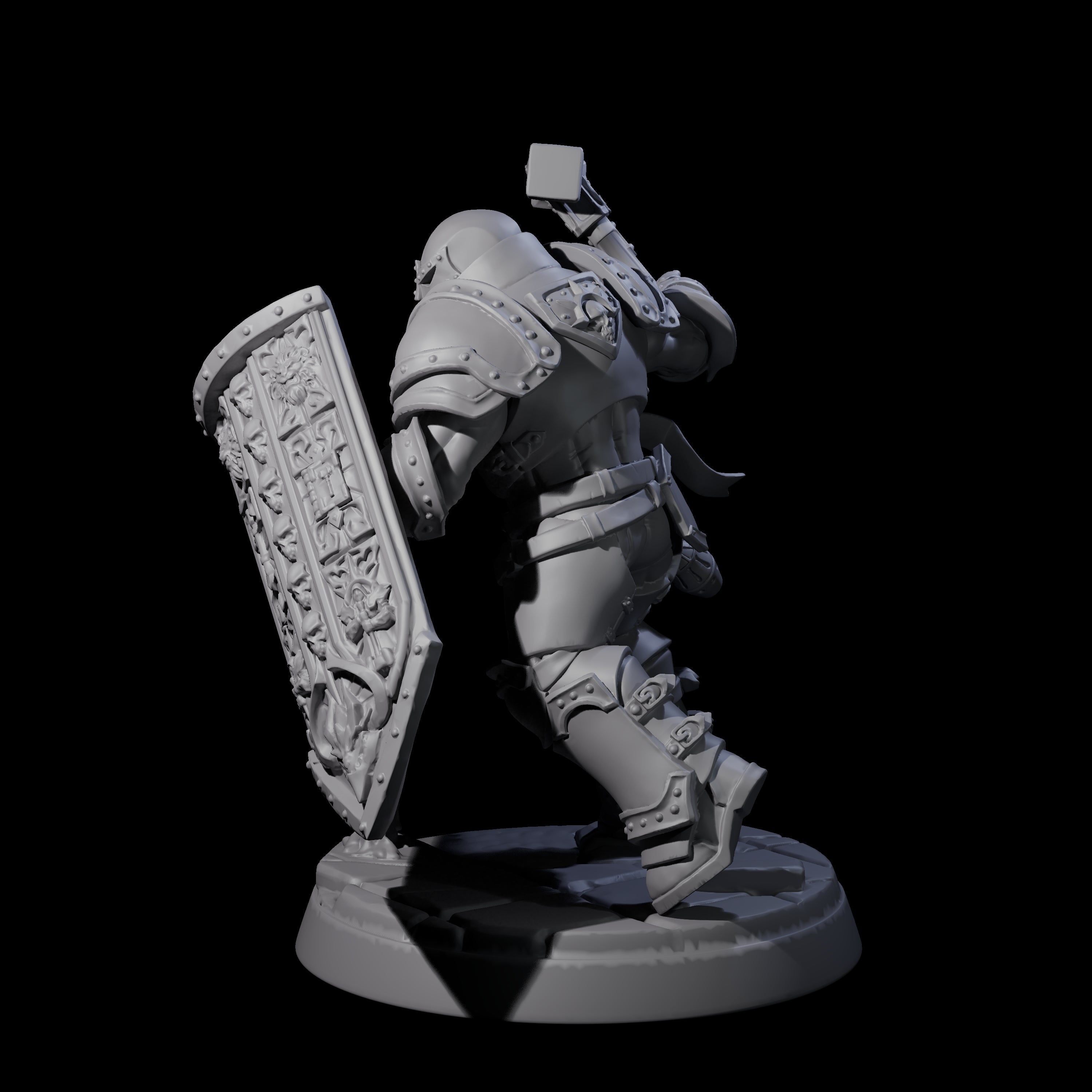 Determined Paladin Warrior C Miniature for Dungeons and Dragons, Pathfinder or other TTRPGs