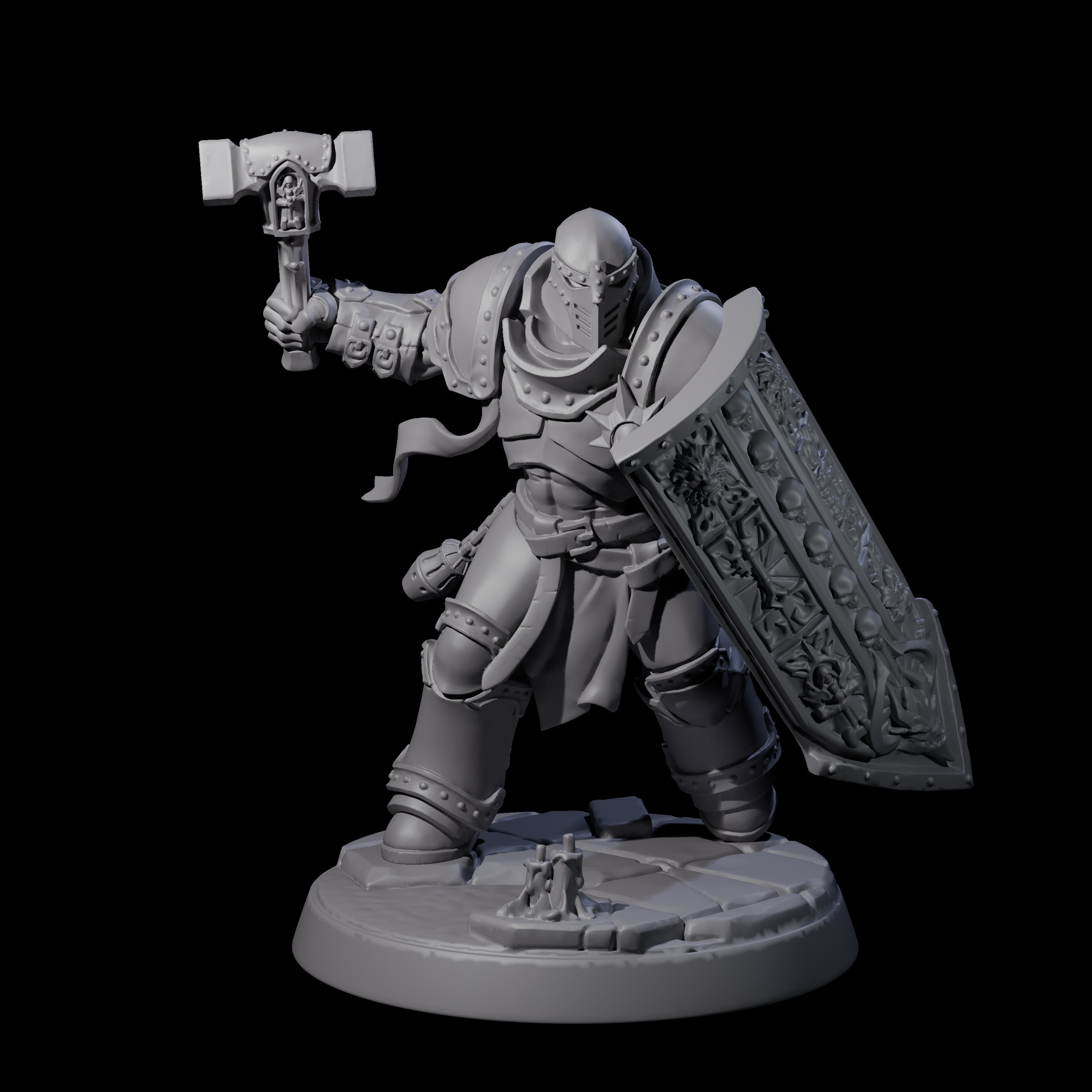 Determined Paladin Warrior C Miniature for Dungeons and Dragons, Pathfinder or other TTRPGs