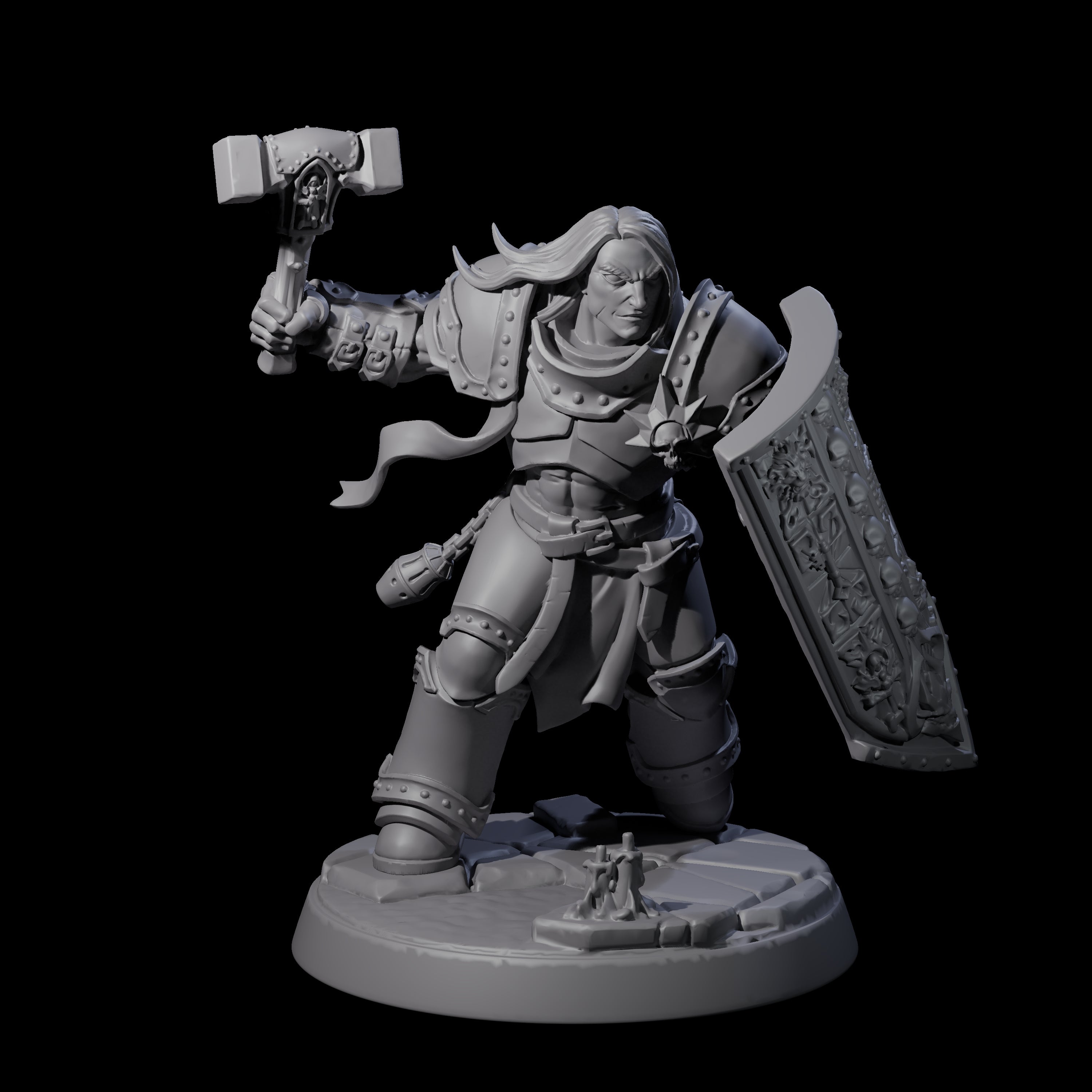 Determined Paladin Warrior C Miniature for Dungeons and Dragons, Pathfinder or other TTRPGs