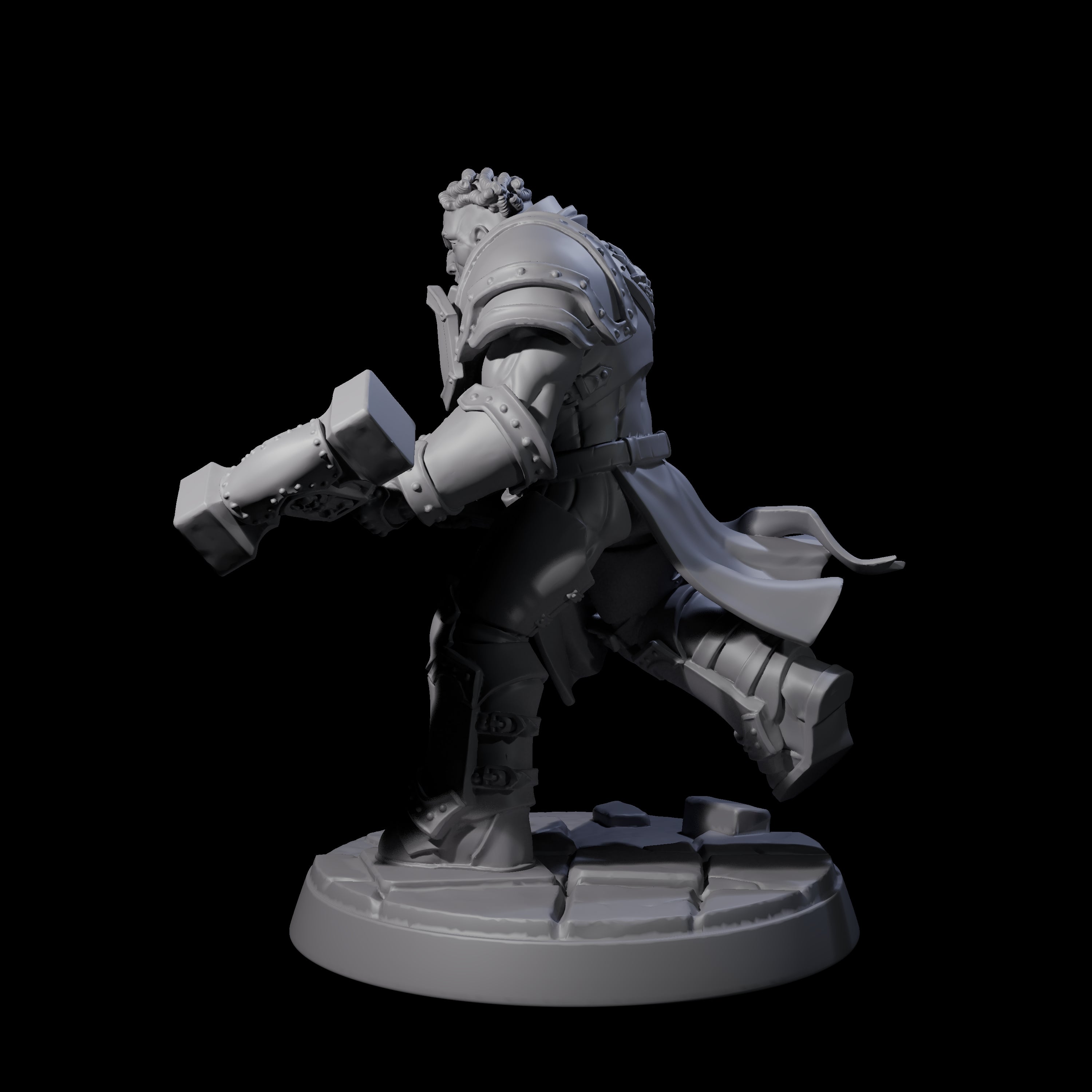 Determined Paladin Warrior D Miniature for Dungeons and Dragons, Pathfinder or other TTRPGs