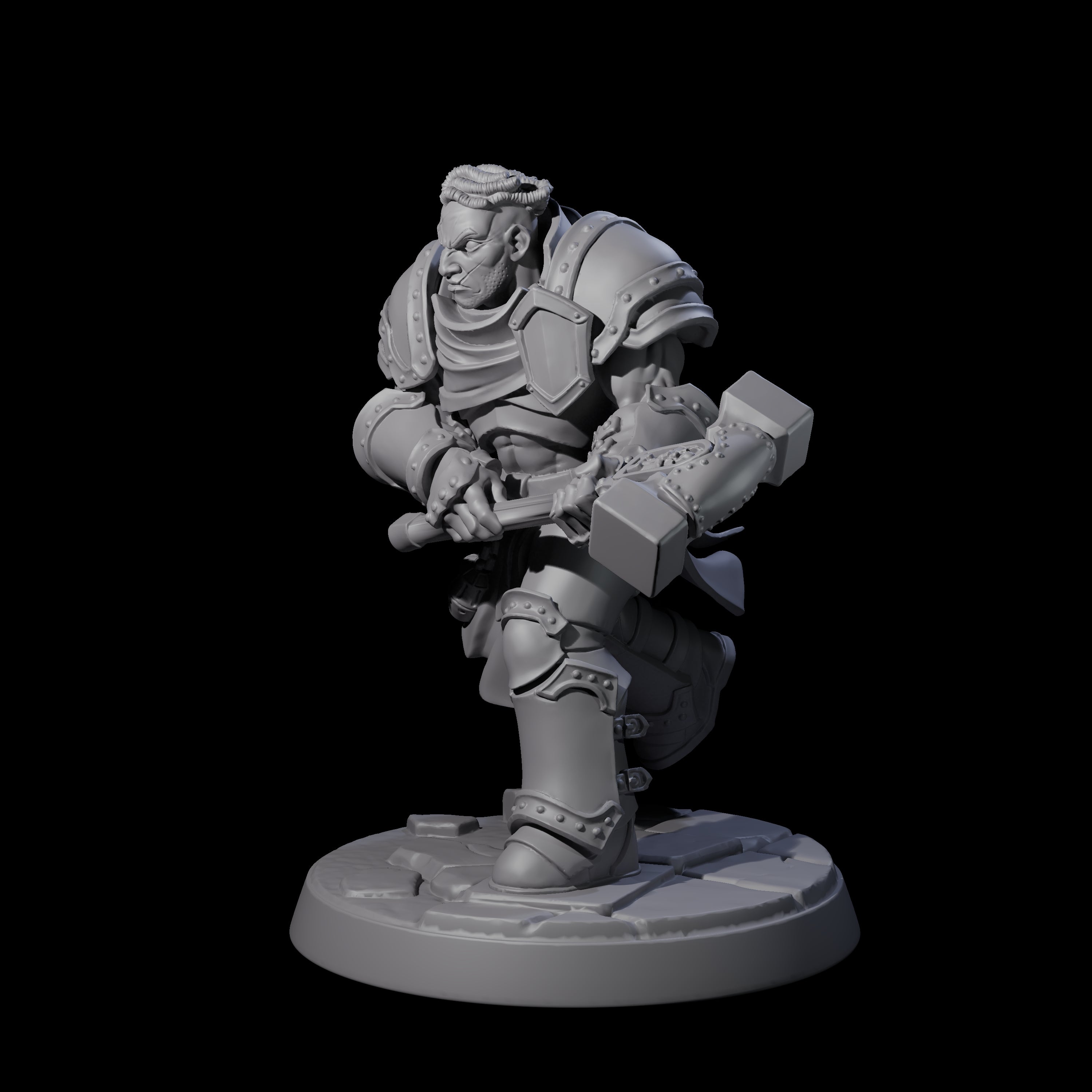 Determined Paladin Warrior D Miniature for Dungeons and Dragons, Pathfinder or other TTRPGs