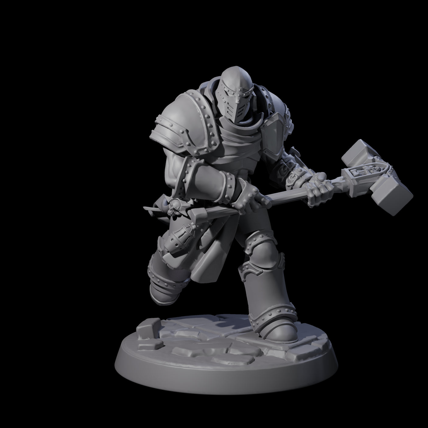 Determined Paladin Warrior D Miniature for Dungeons and Dragons, Pathfinder or other TTRPGs