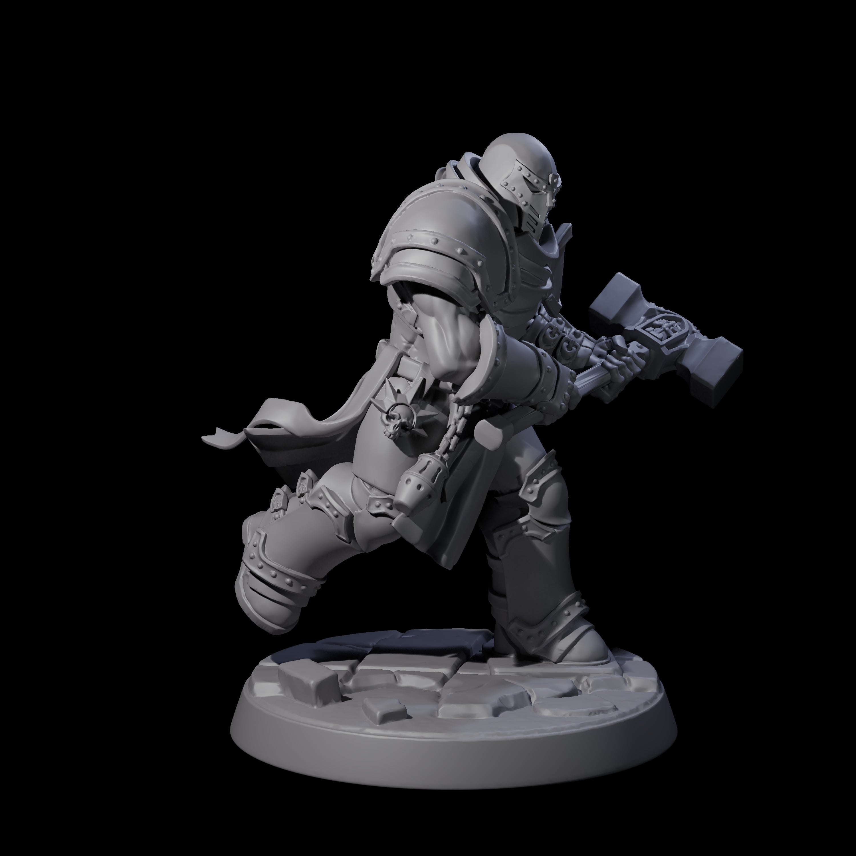 Determined Paladin Warrior D Miniature for Dungeons and Dragons, Pathfinder or other TTRPGs
