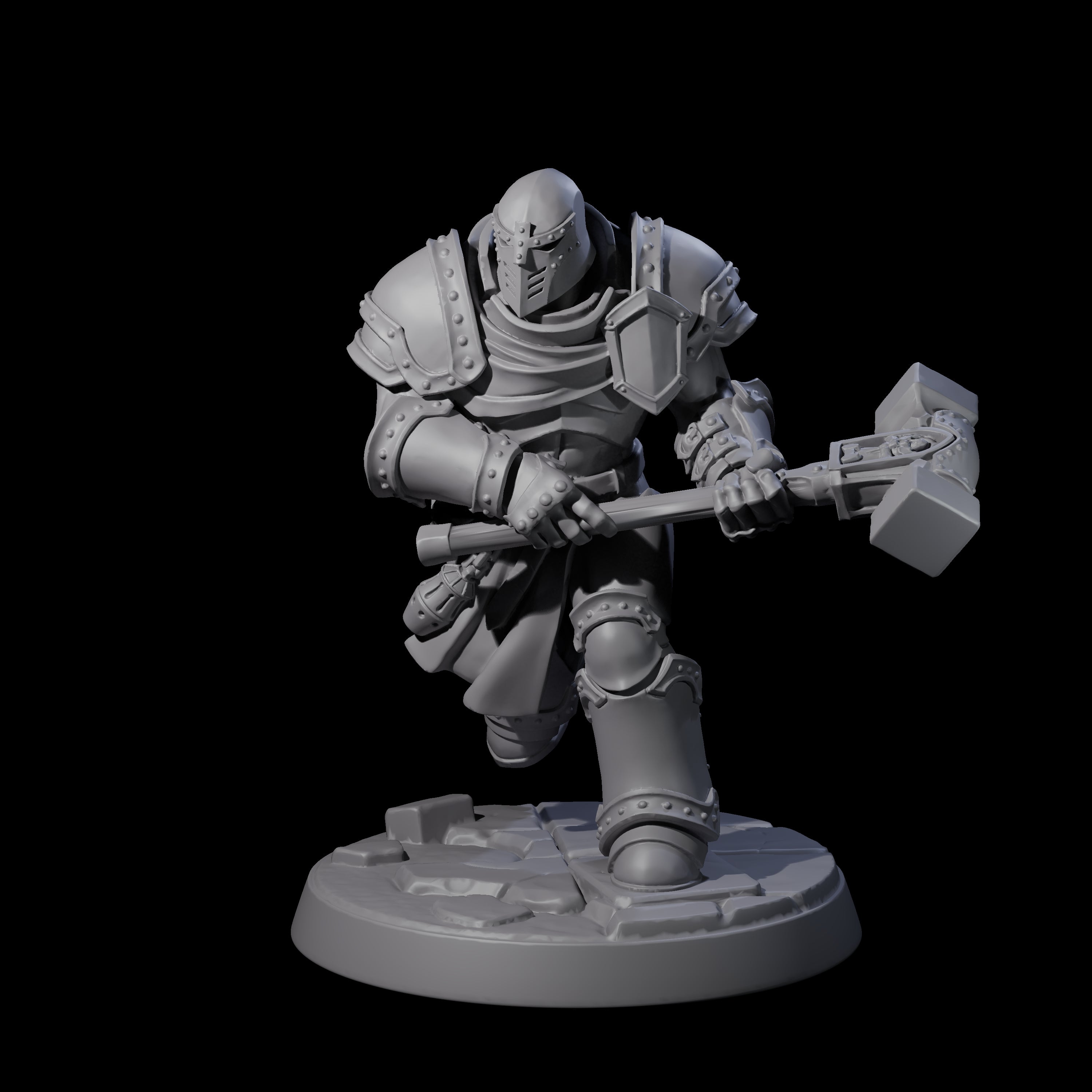 Determined Paladin Warrior D Miniature for Dungeons and Dragons, Pathfinder or other TTRPGs