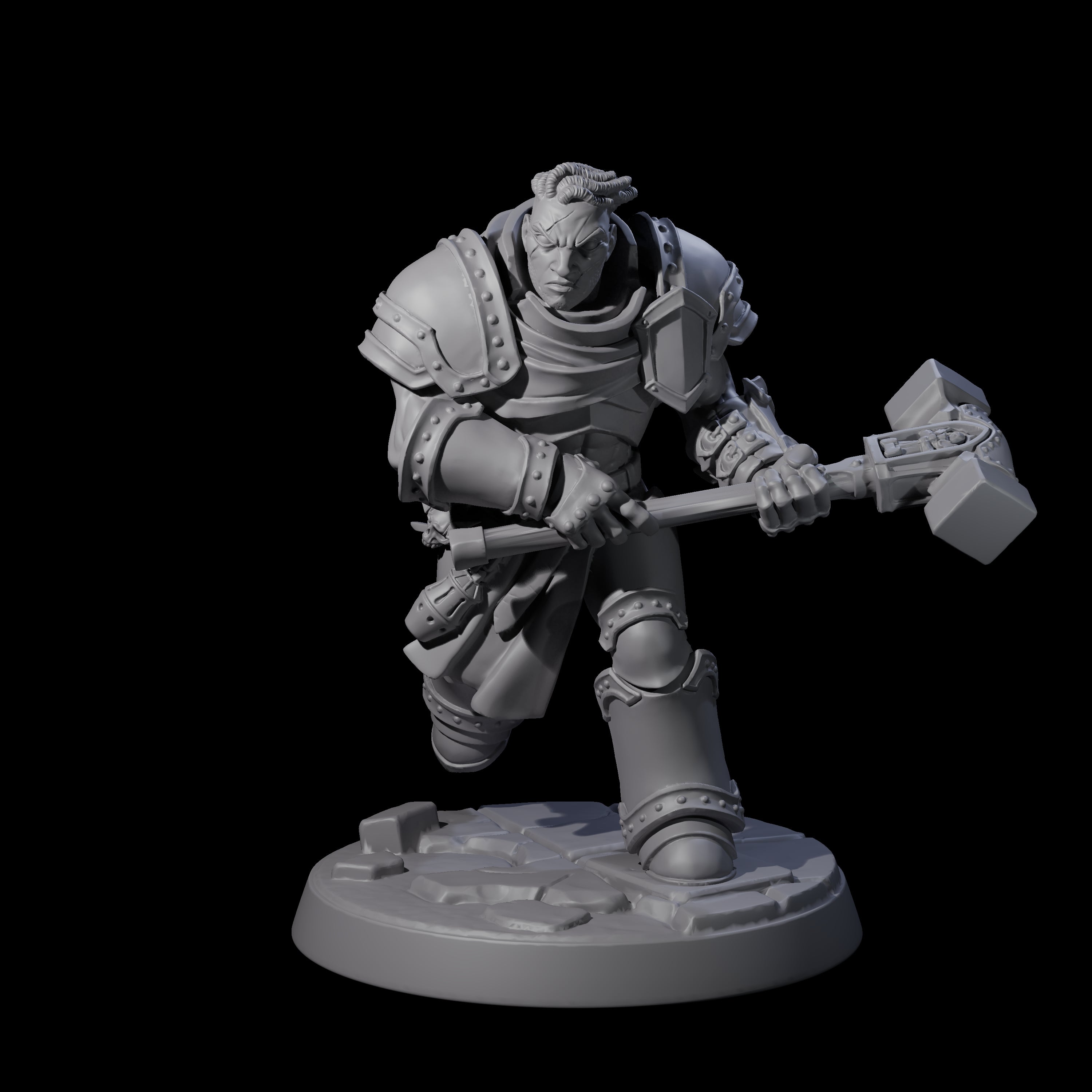 Determined Paladin Warrior D Miniature for Dungeons and Dragons, Pathfinder or other TTRPGs