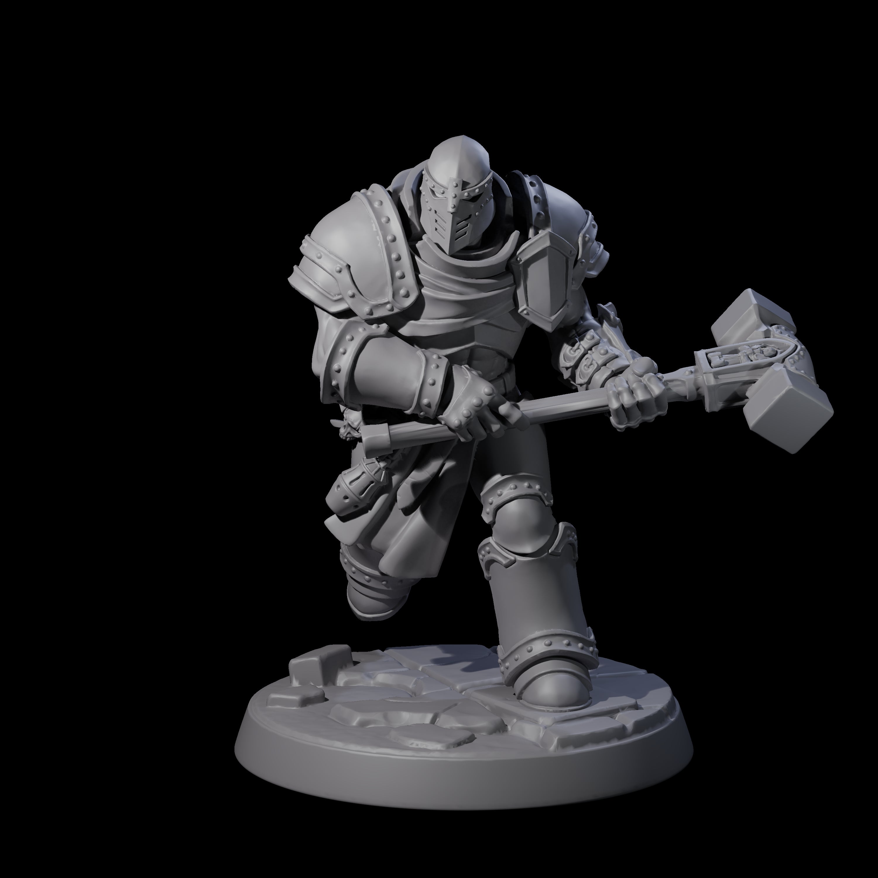 Determined Paladin Warrior D Miniature for Dungeons and Dragons, Pathfinder or other TTRPGs