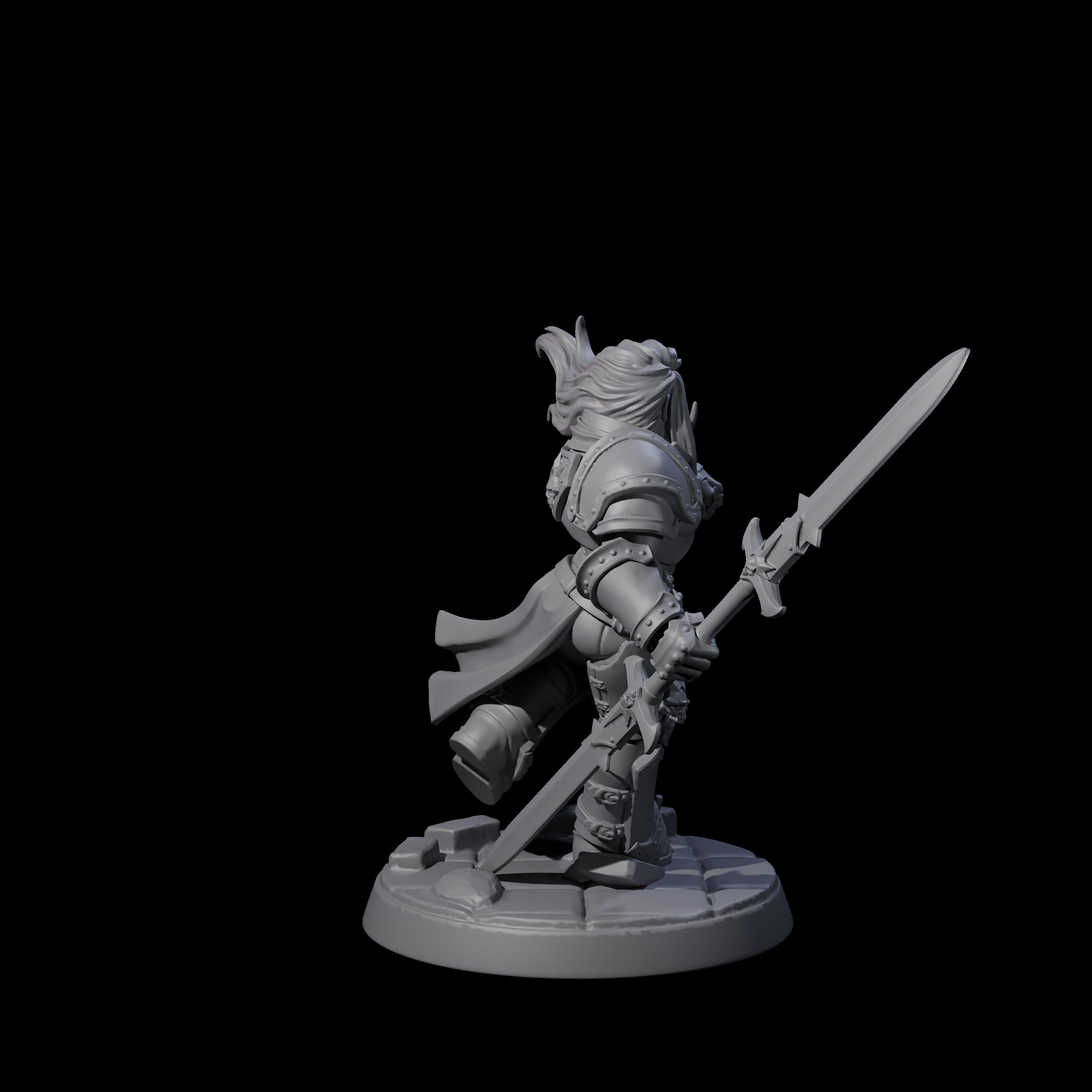Determined Paladin Warrior E Miniature for Dungeons and Dragons, Pathfinder or other TTRPGs