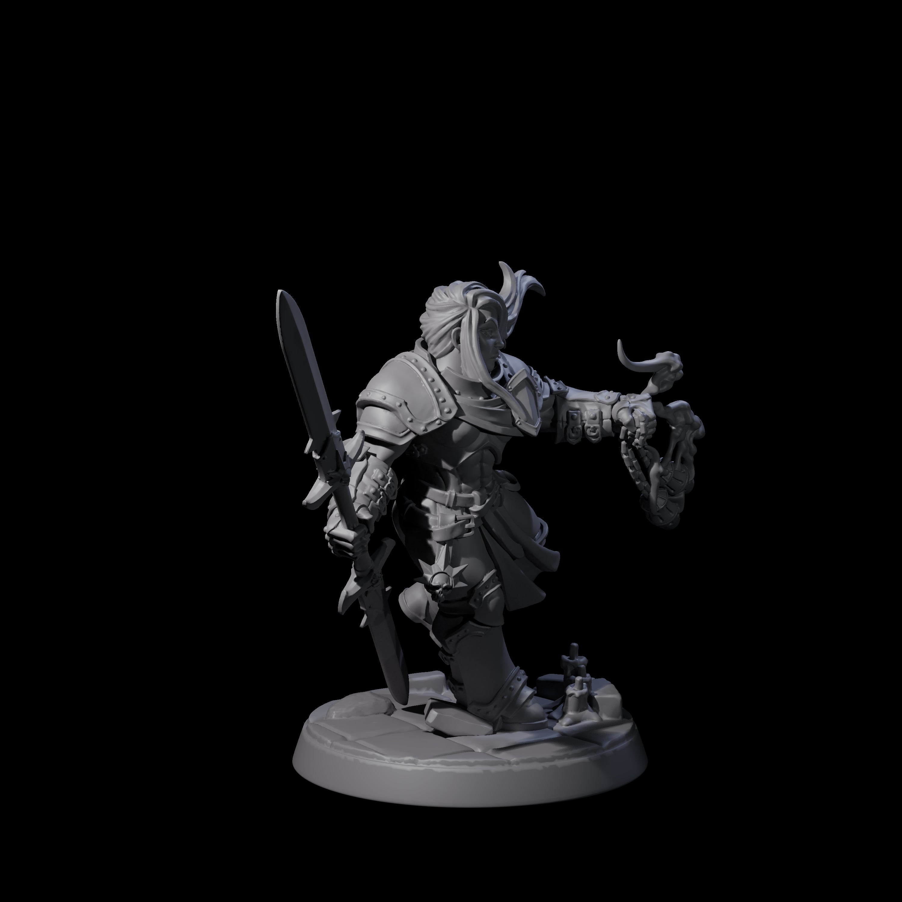 Determined Paladin Warrior E Miniature for Dungeons and Dragons, Pathfinder or other TTRPGs