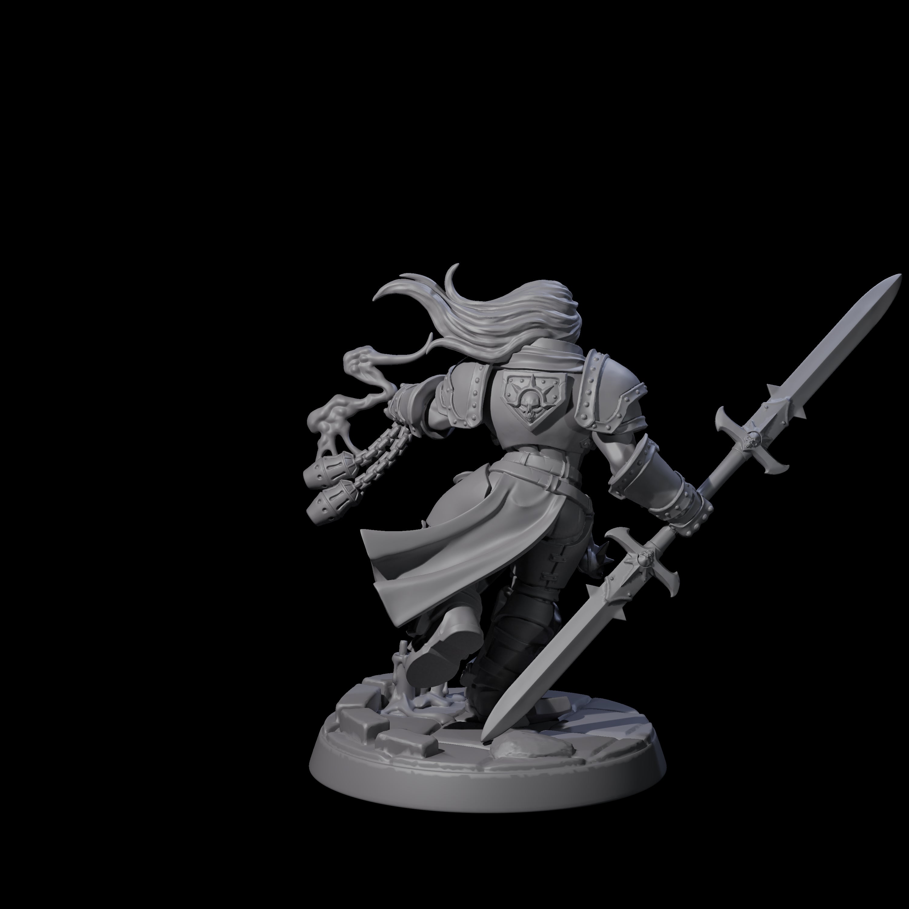 Determined Paladin Warrior E Miniature for Dungeons and Dragons, Pathfinder or other TTRPGs