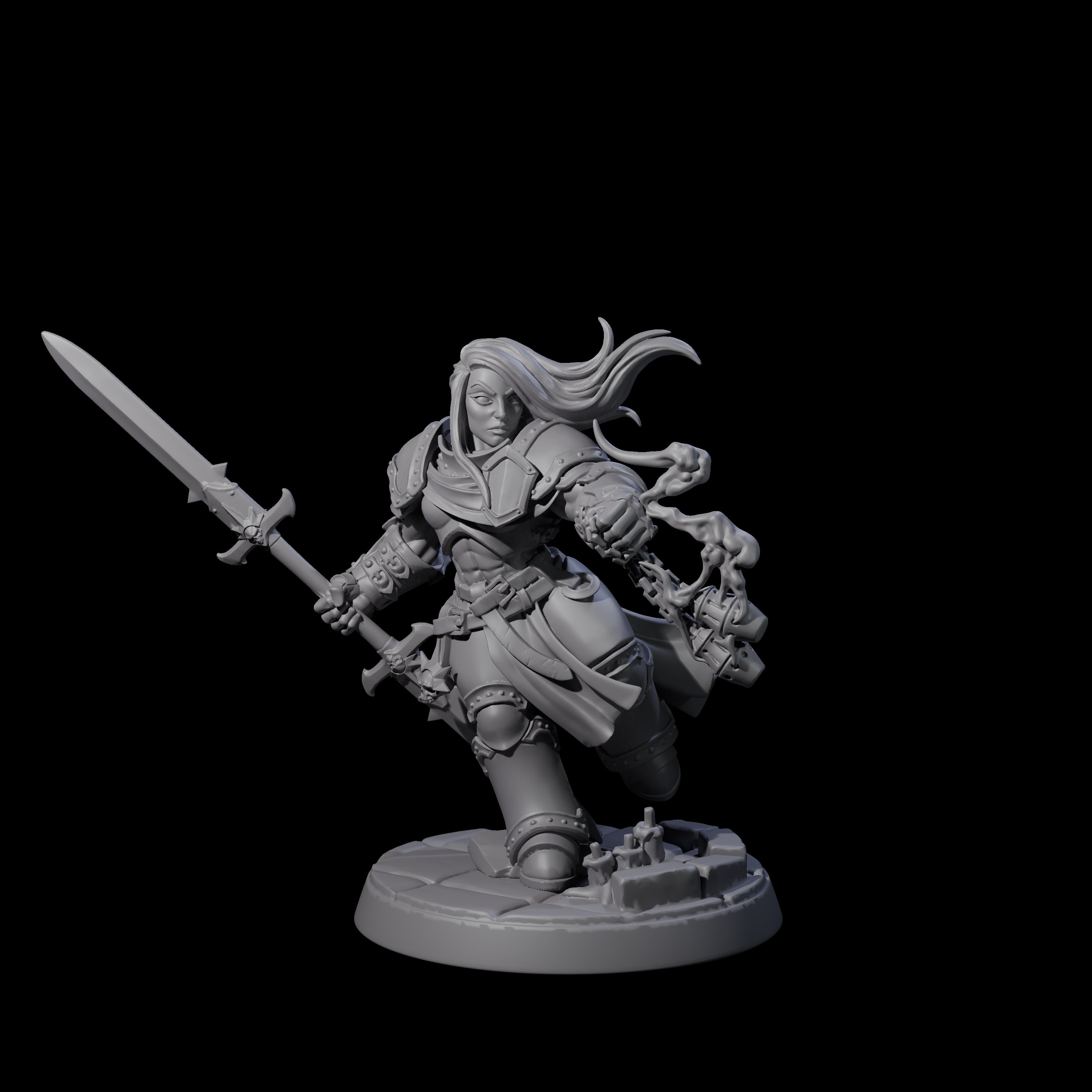 Determined Paladin Warrior E Miniature for Dungeons and Dragons, Pathfinder or other TTRPGs