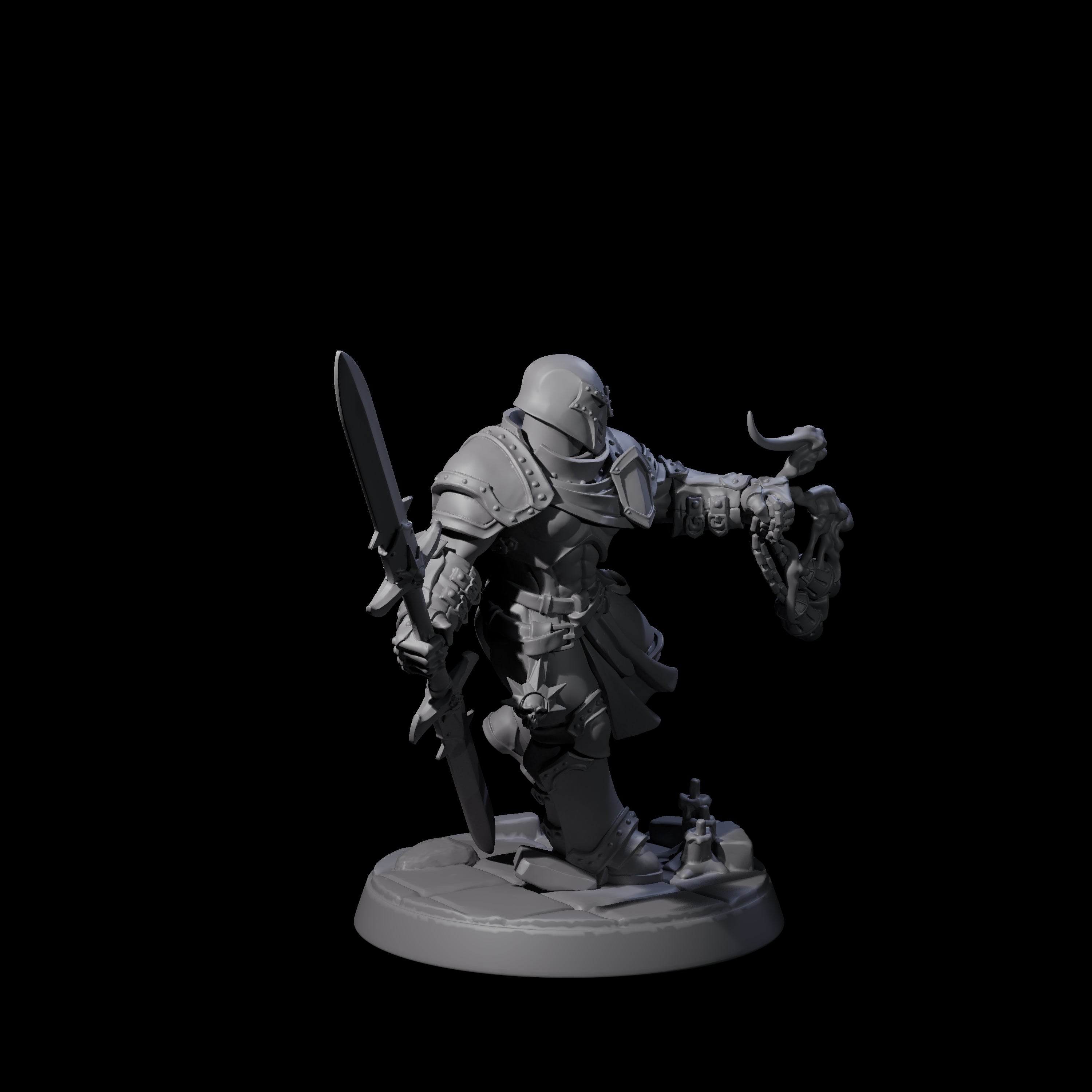 Determined Paladin Warrior E Miniature for Dungeons and Dragons, Pathfinder or other TTRPGs