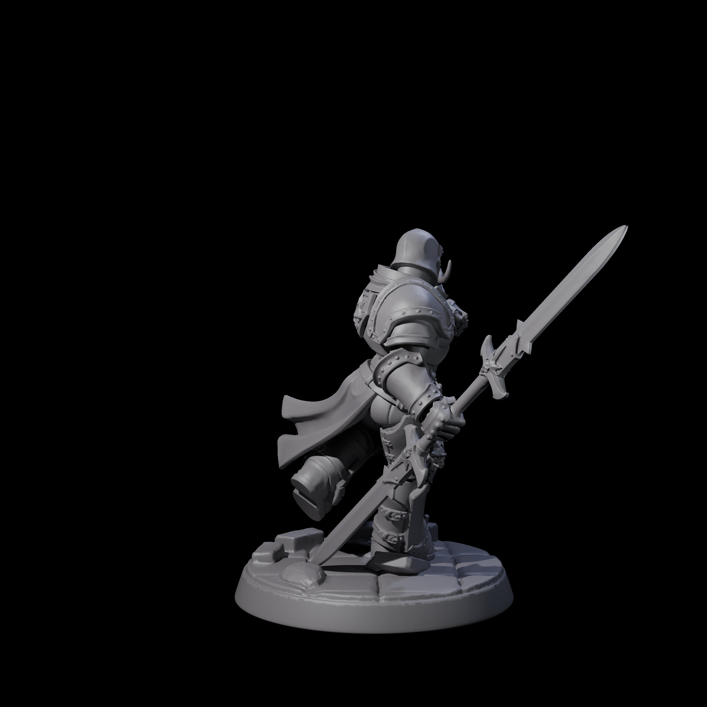 Determined Paladin Warrior E Miniature for Dungeons and Dragons, Pathfinder or other TTRPGs