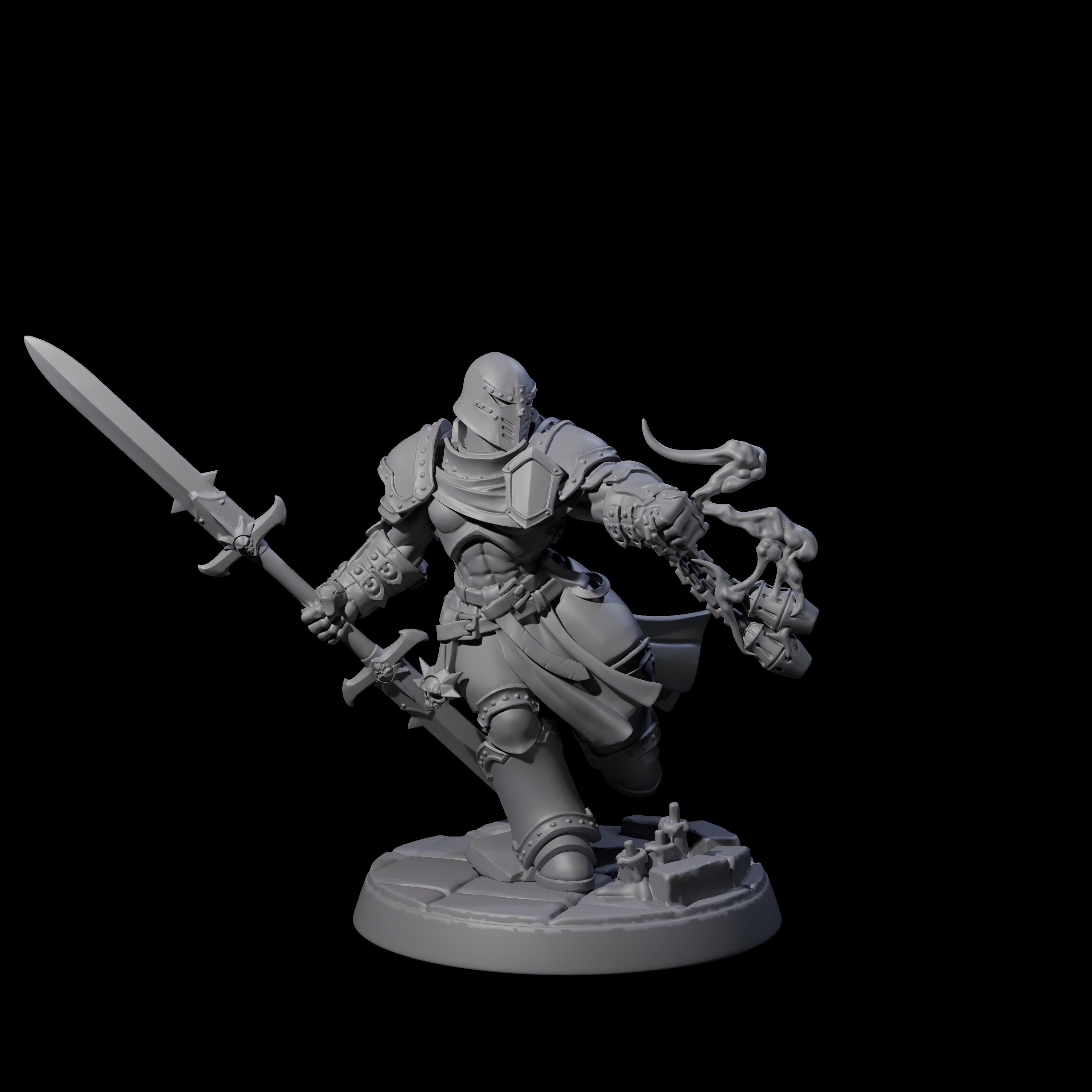Determined Paladin Warrior E Miniature for Dungeons and Dragons, Pathfinder or other TTRPGs