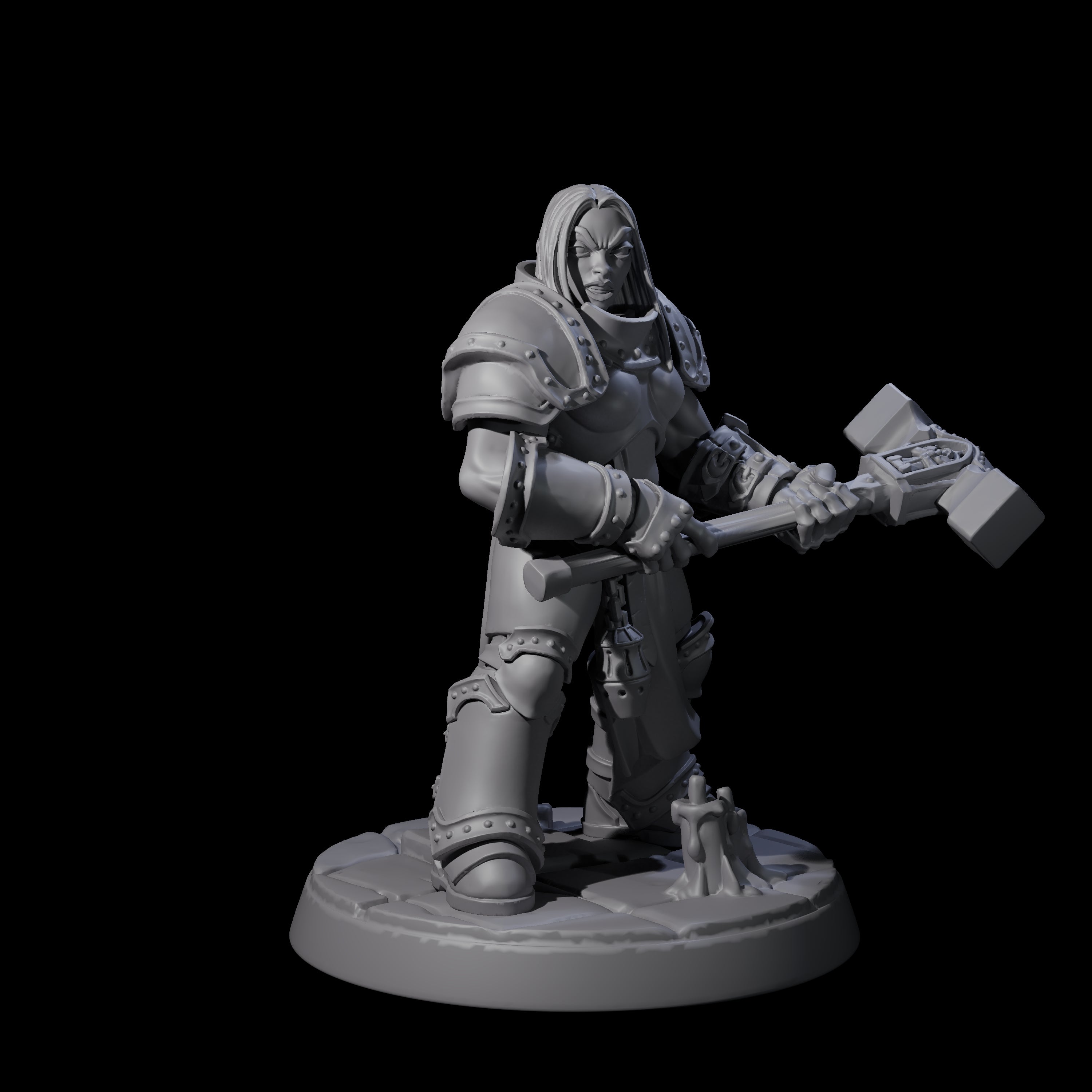 Determined Paladin Warrior F Miniature for Dungeons and Dragons, Pathfinder or other TTRPGs