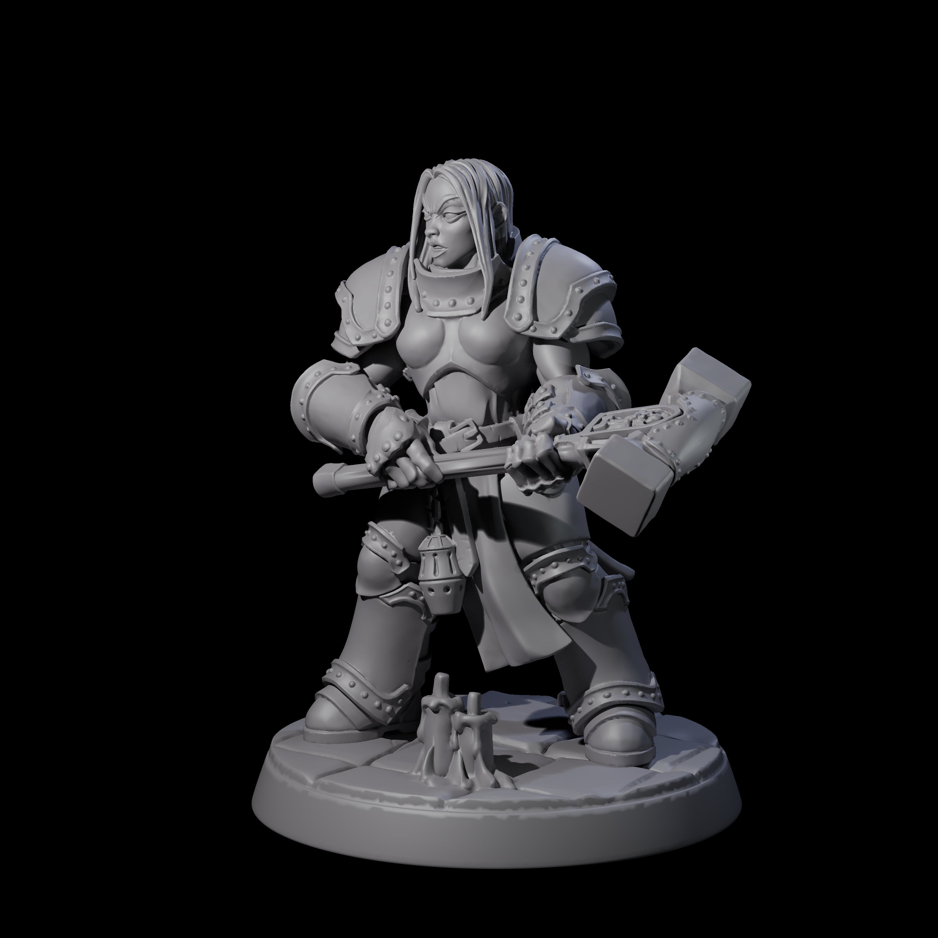 Determined Paladin Warrior F Miniature for Dungeons and Dragons, Pathfinder or other TTRPGs