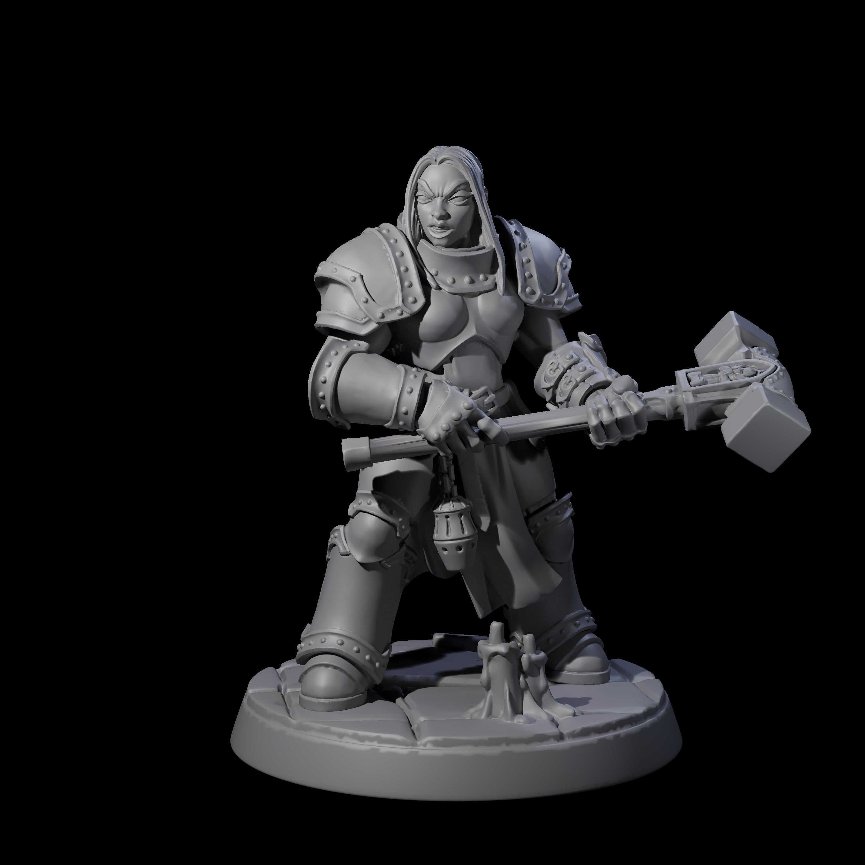Determined Paladin Warrior F Miniature for Dungeons and Dragons, Pathfinder or other TTRPGs