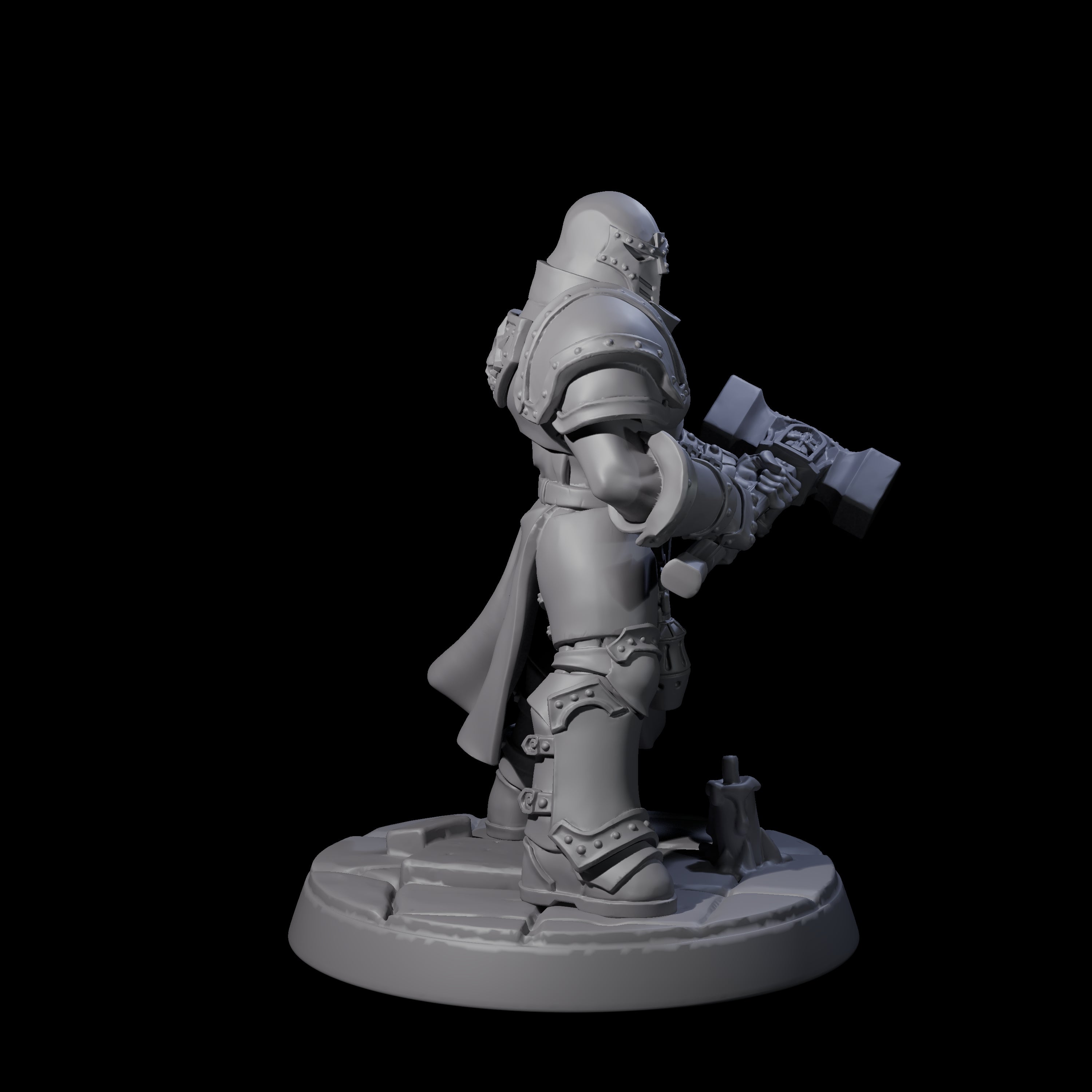 Determined Paladin Warrior F Miniature for Dungeons and Dragons, Pathfinder or other TTRPGs