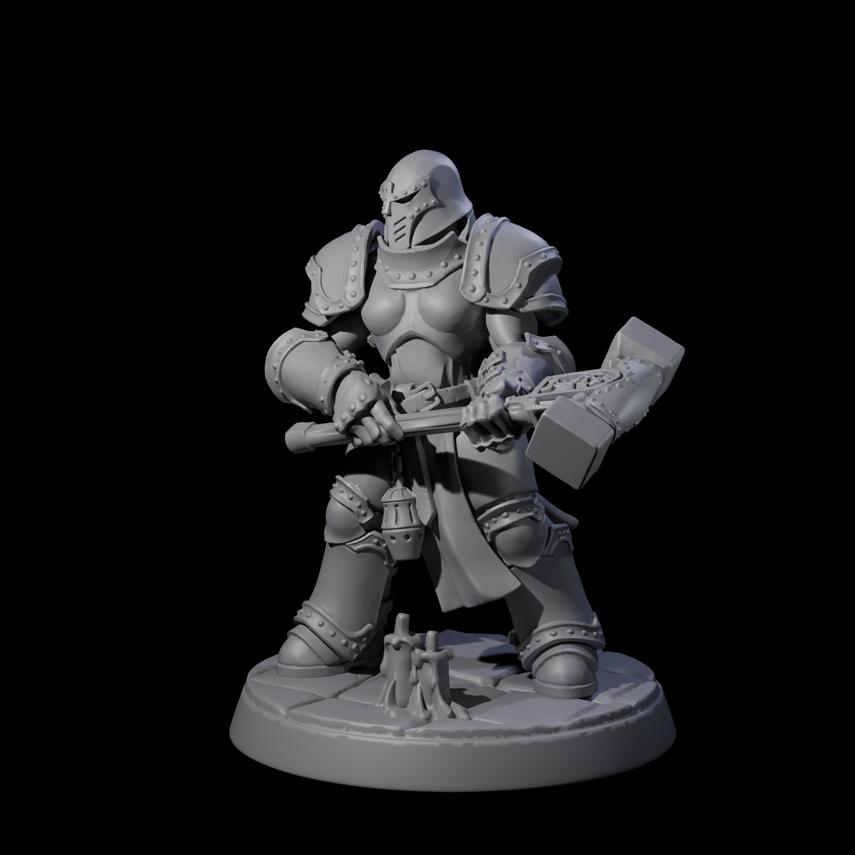 Determined Paladin Warrior F Miniature for Dungeons and Dragons, Pathfinder or other TTRPGs