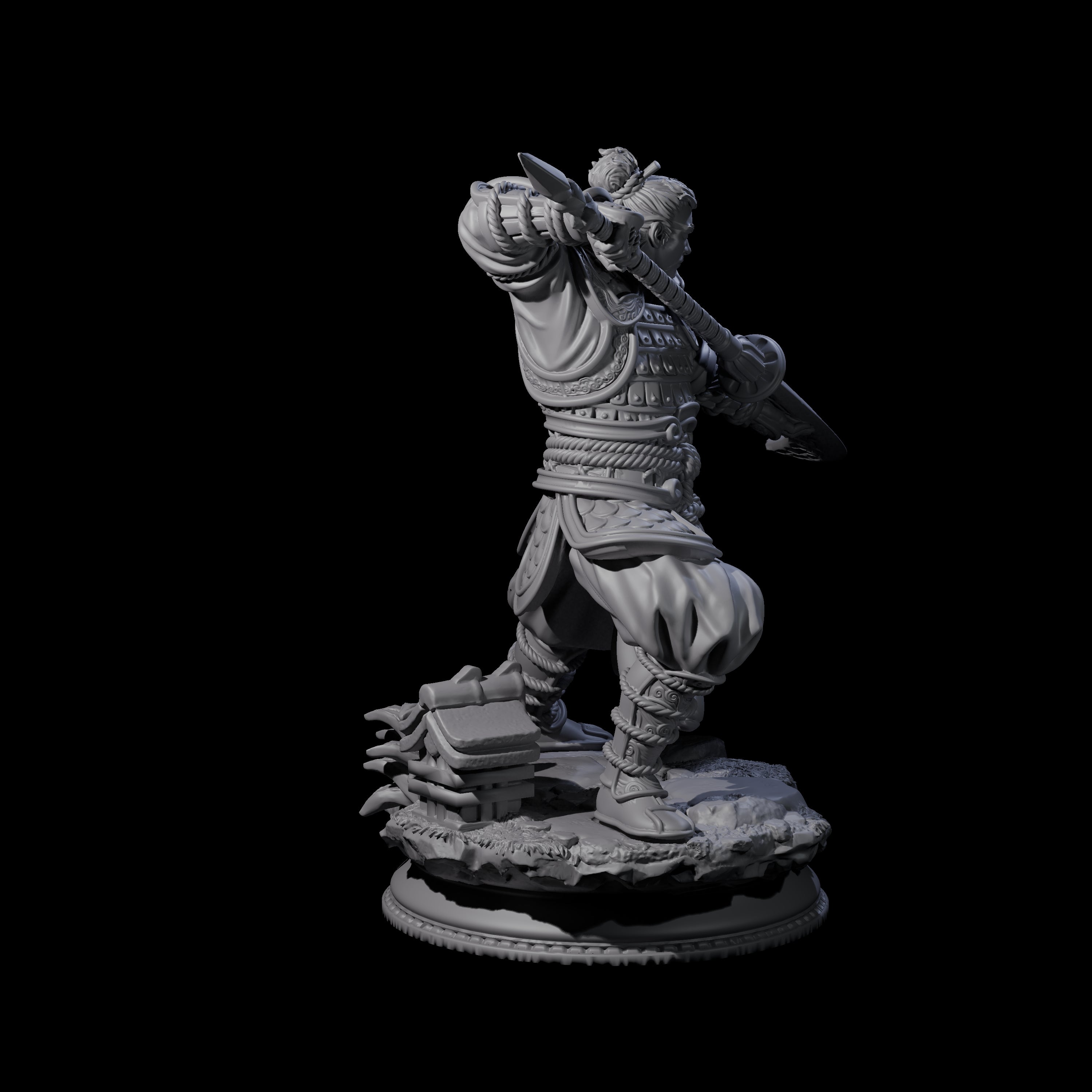 Determined Samuari Miniature for Dungeons and Dragons, Pathfinder or other TTRPGs