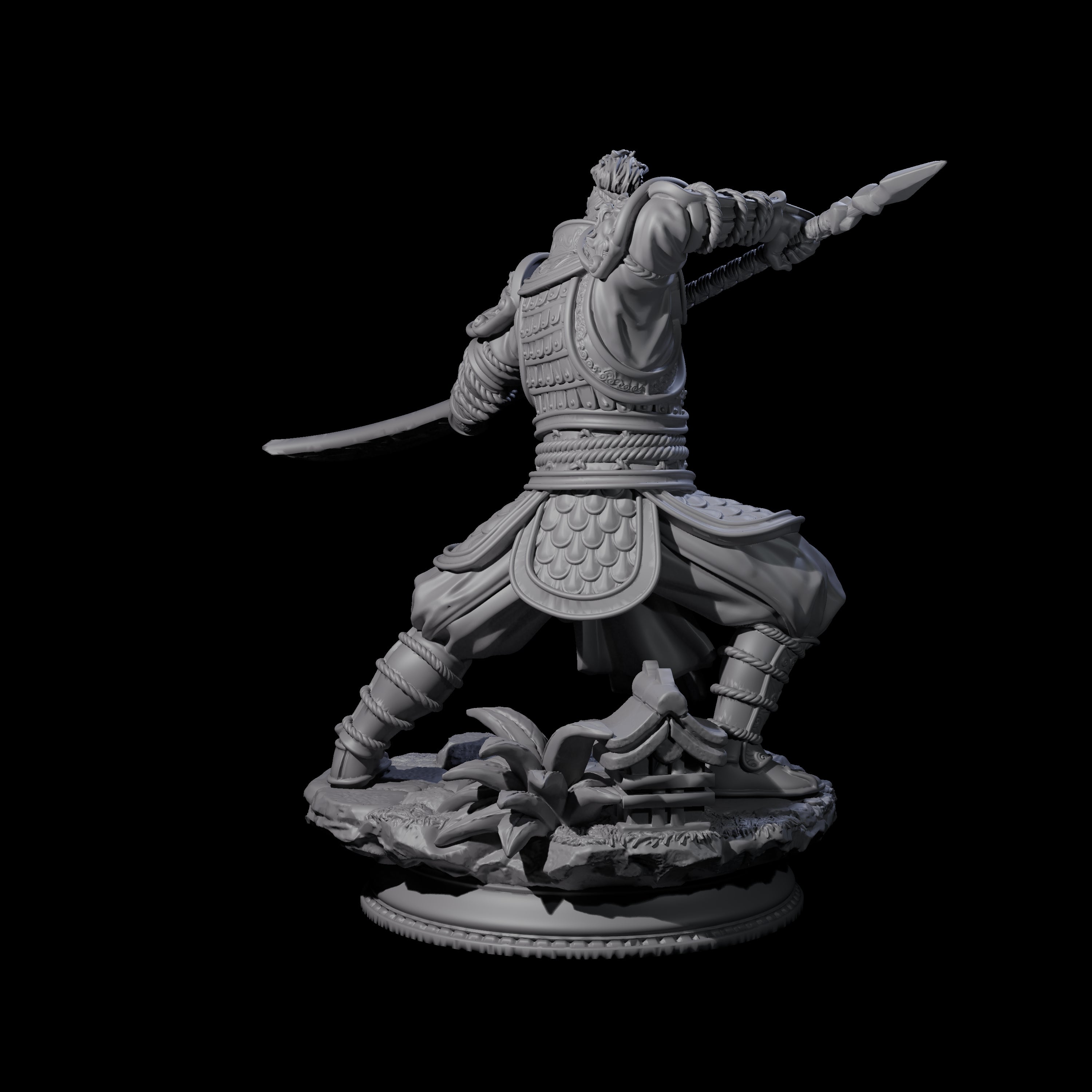 Determined Samuari Miniature for Dungeons and Dragons, Pathfinder or other TTRPGs