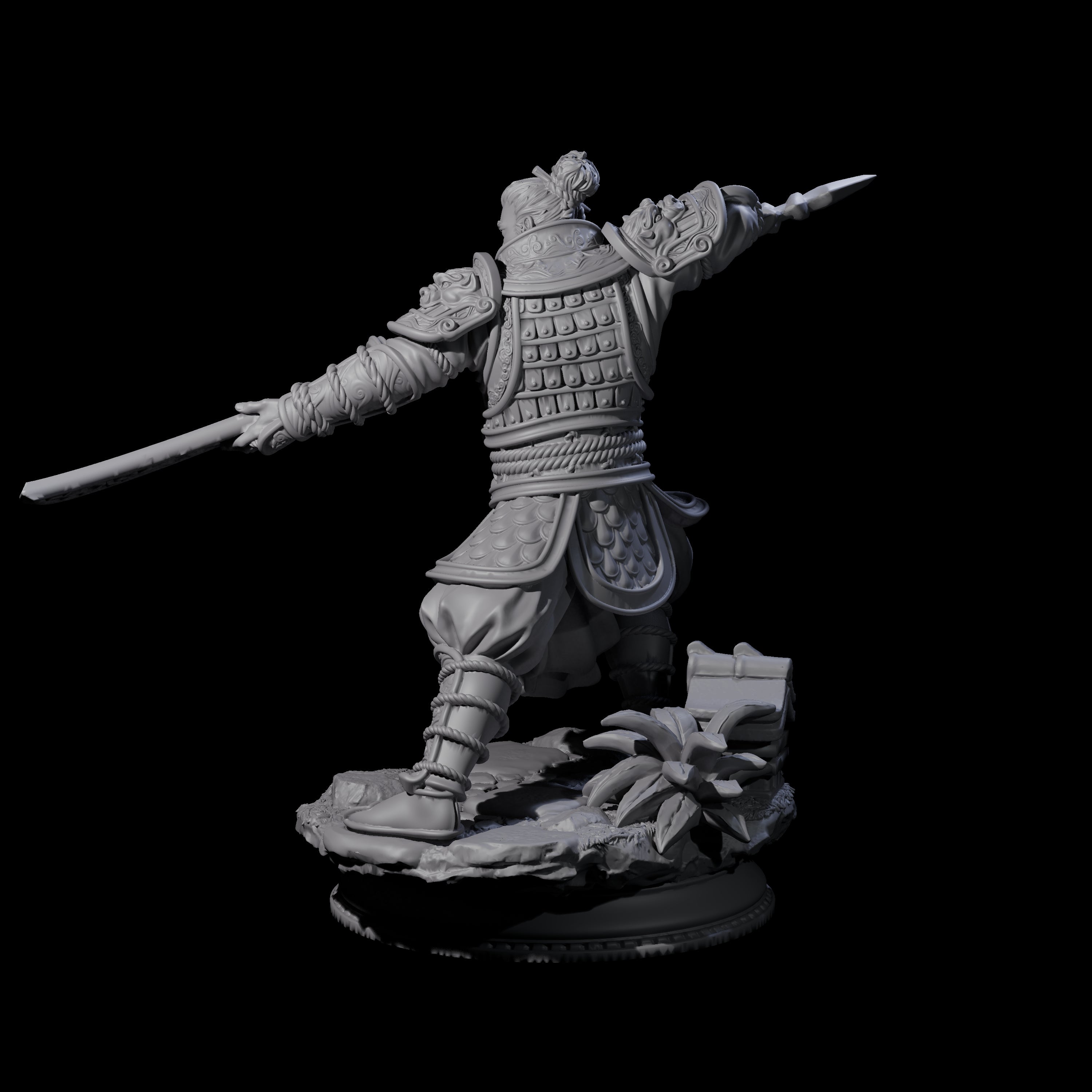 Determined Samuari Miniature for Dungeons and Dragons, Pathfinder or other TTRPGs