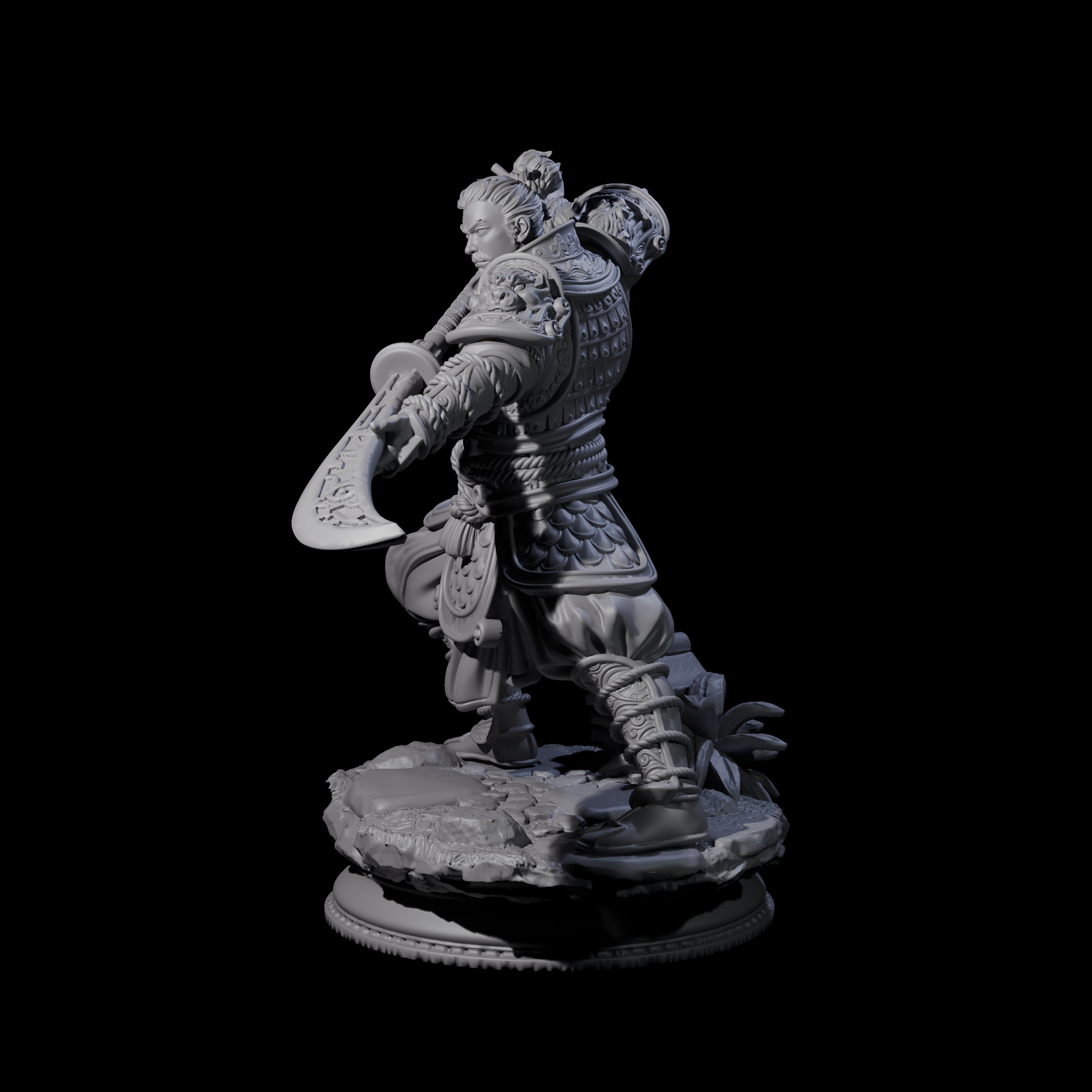 Determined Samuari Miniature for Dungeons and Dragons, Pathfinder or other TTRPGs