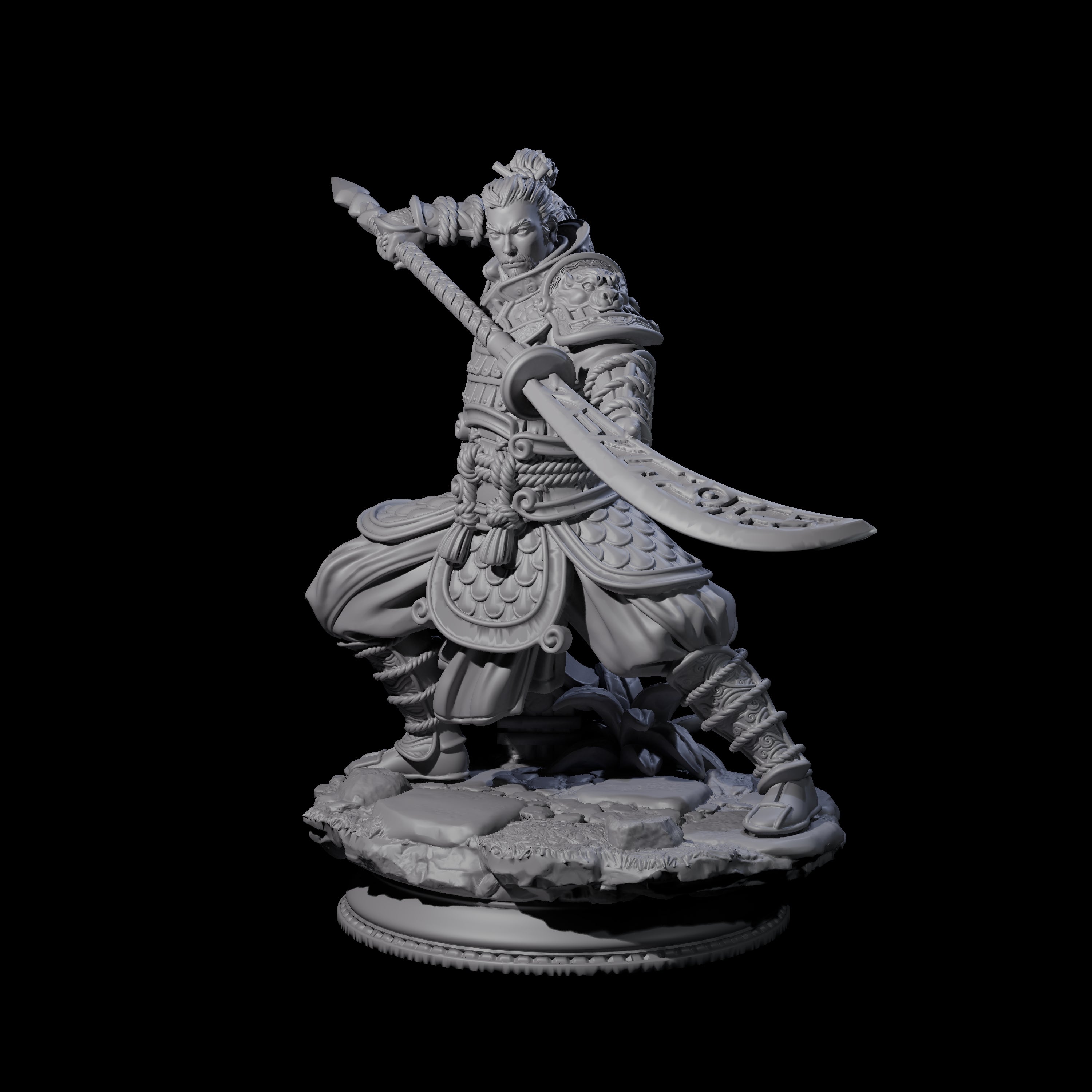 Determined Samuari Miniature for Dungeons and Dragons, Pathfinder or other TTRPGs