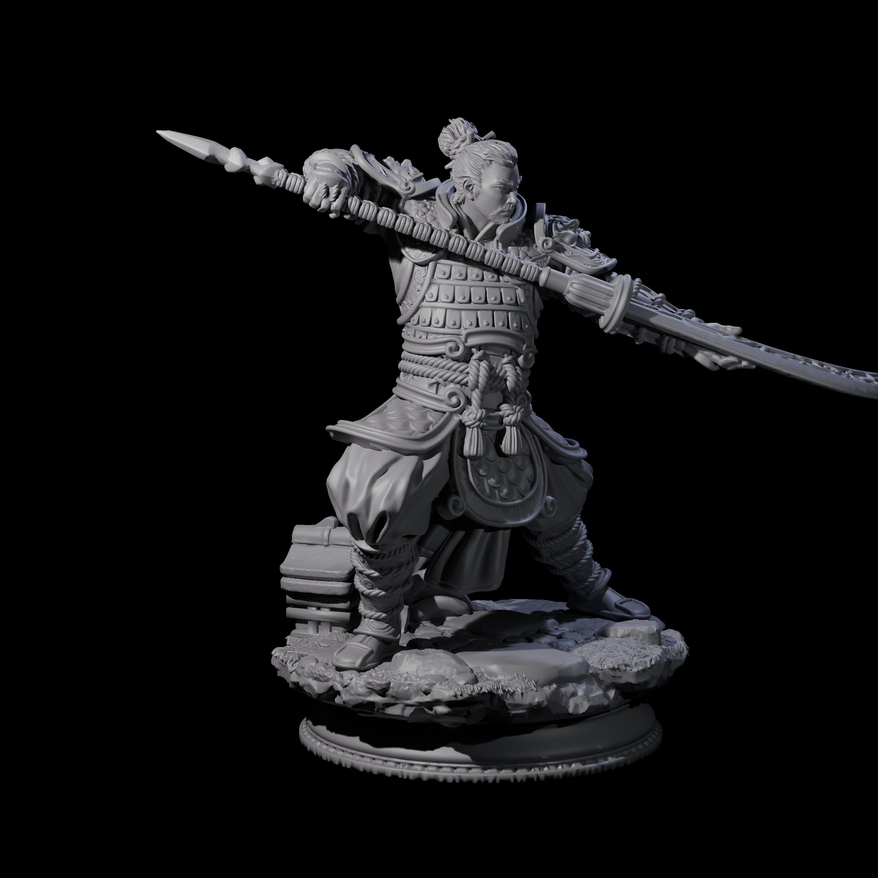Determined Samuari Miniature for Dungeons and Dragons, Pathfinder or other TTRPGs